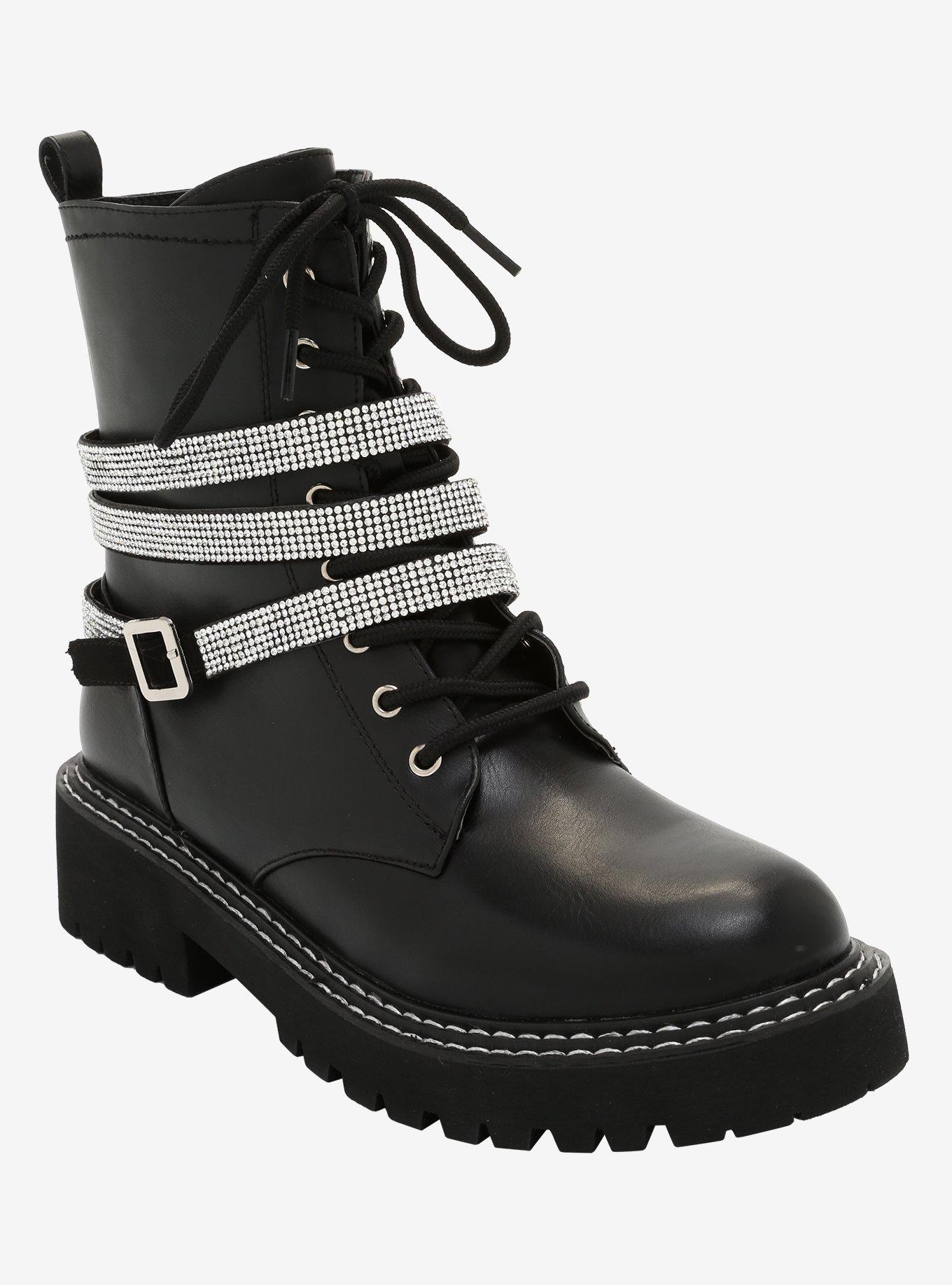 Sparkle Strap Combat Boots, MULTI, hi-res