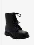 Black PVC Combat Boots, MULTI, hi-res