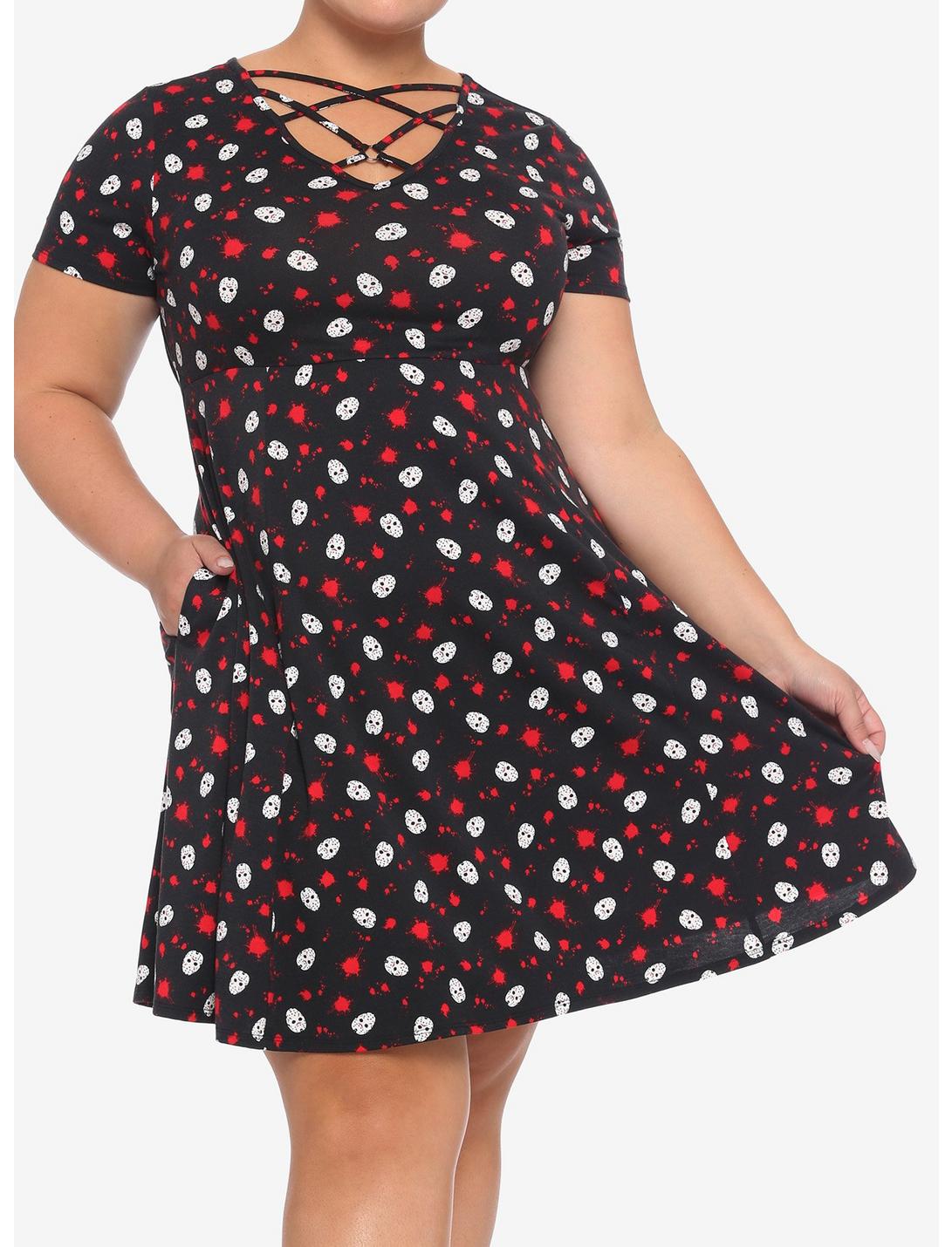 Friday The 13th Strappy Dress Plus Size, MULTI, hi-res