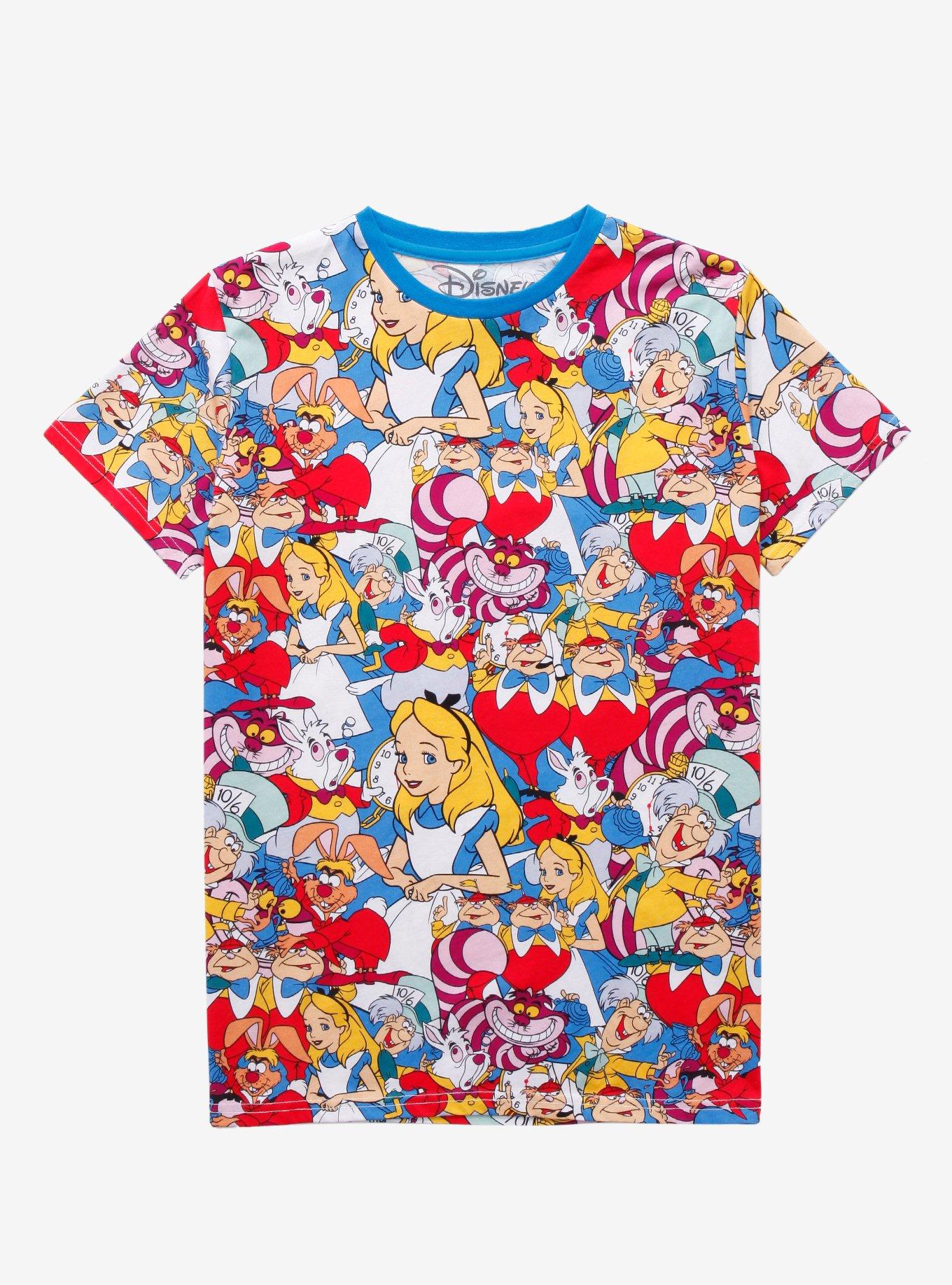 Cakeworthy Disney Alice in Wonderland Allover Print Women's T-Shirt ...