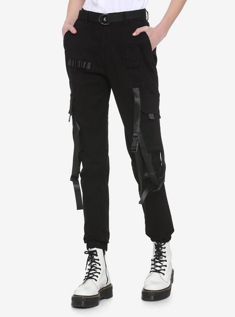 【emostanceclub】MEGA Belt Loop Sweat Pants Black MEGA Belt Loop sweat pants - black : EMOstanceclub