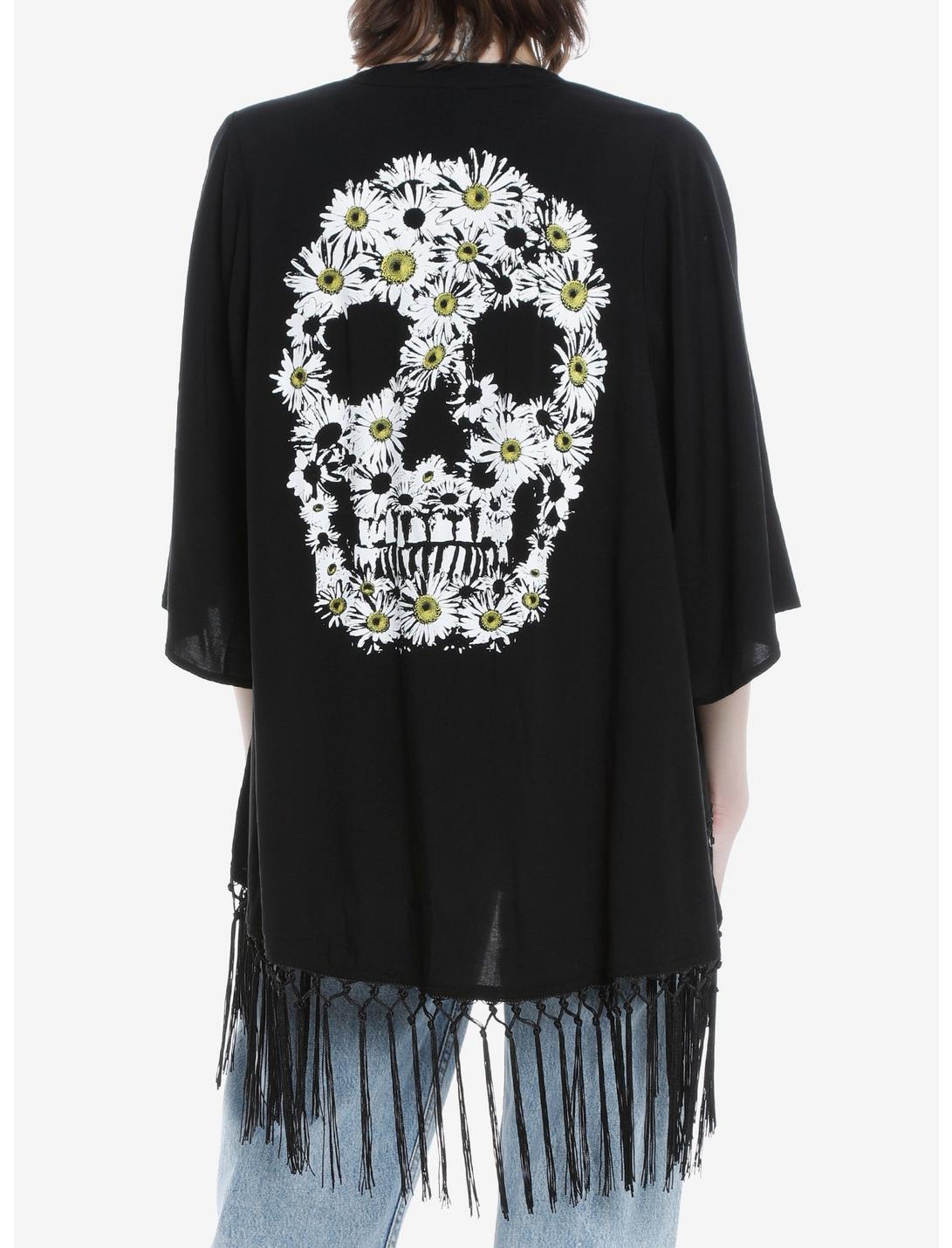 Daisy Skull Kimono, BLACK, hi-res