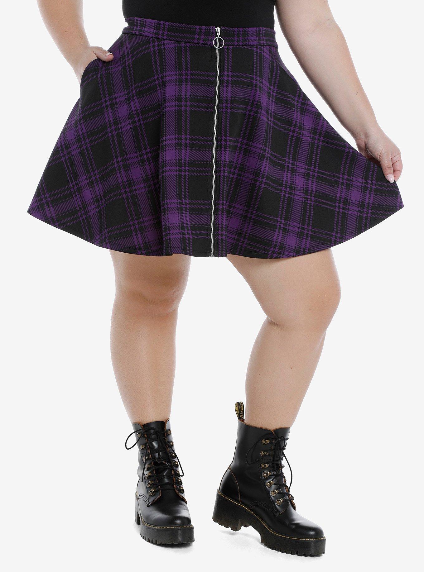 Plus size purple skater skirt best sale