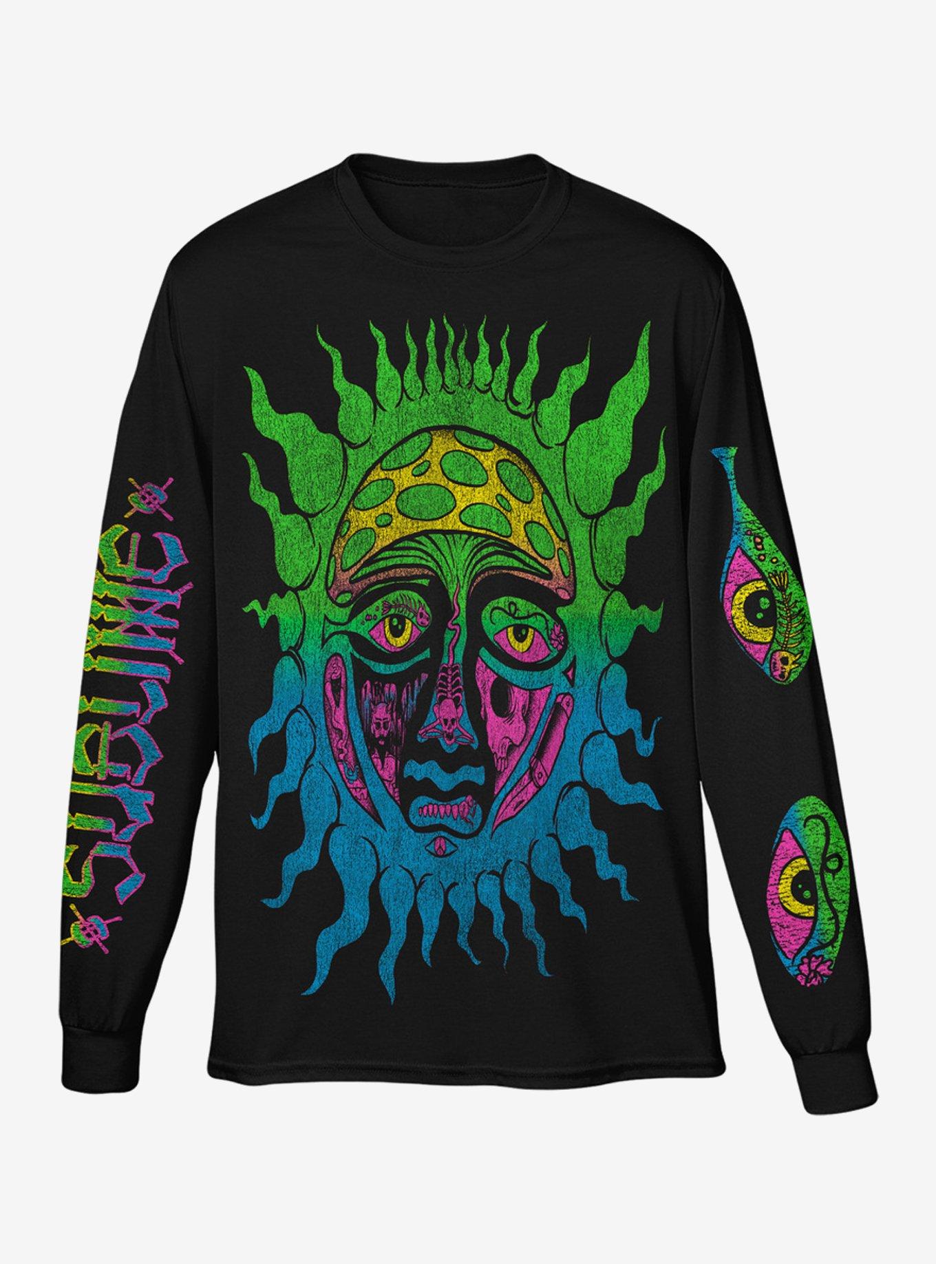 Sublime Neon Sun Logo Long-Sleeve T-Shirt, BLACK, hi-res