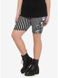 The Nightmare Before Christmas Jack & Sally Stripe Biker Shorts Plus Size, MULTI, hi-res