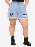 Disney Mickey Mouse Elastic High-Waisted Denim Shorts Plus Size, MULTI, hi-res