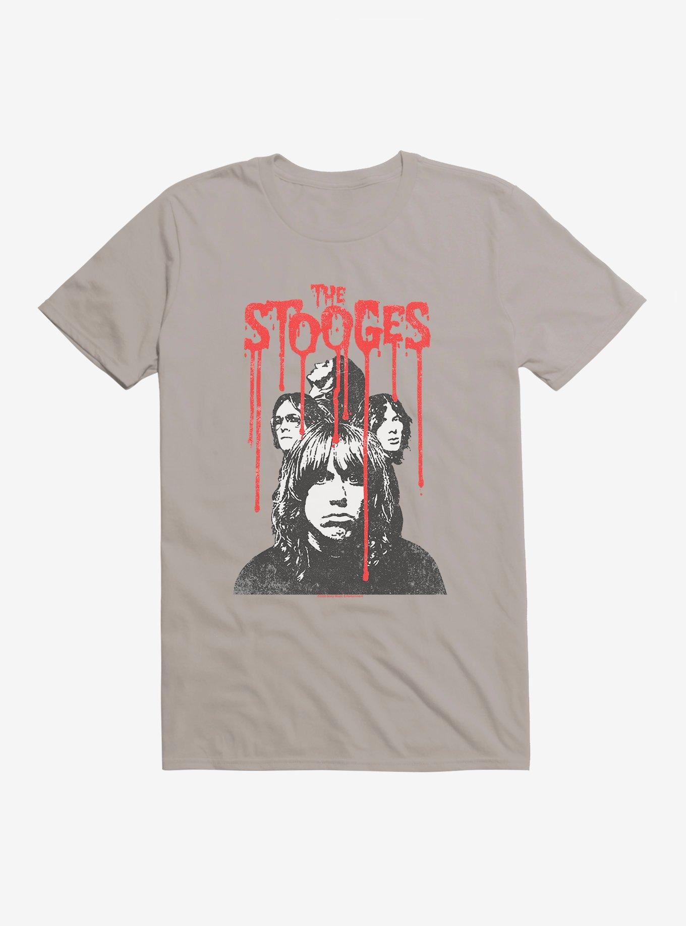 Iggy Pop The Stooges Red Font T-Shirt, LIGHT GREY, hi-res