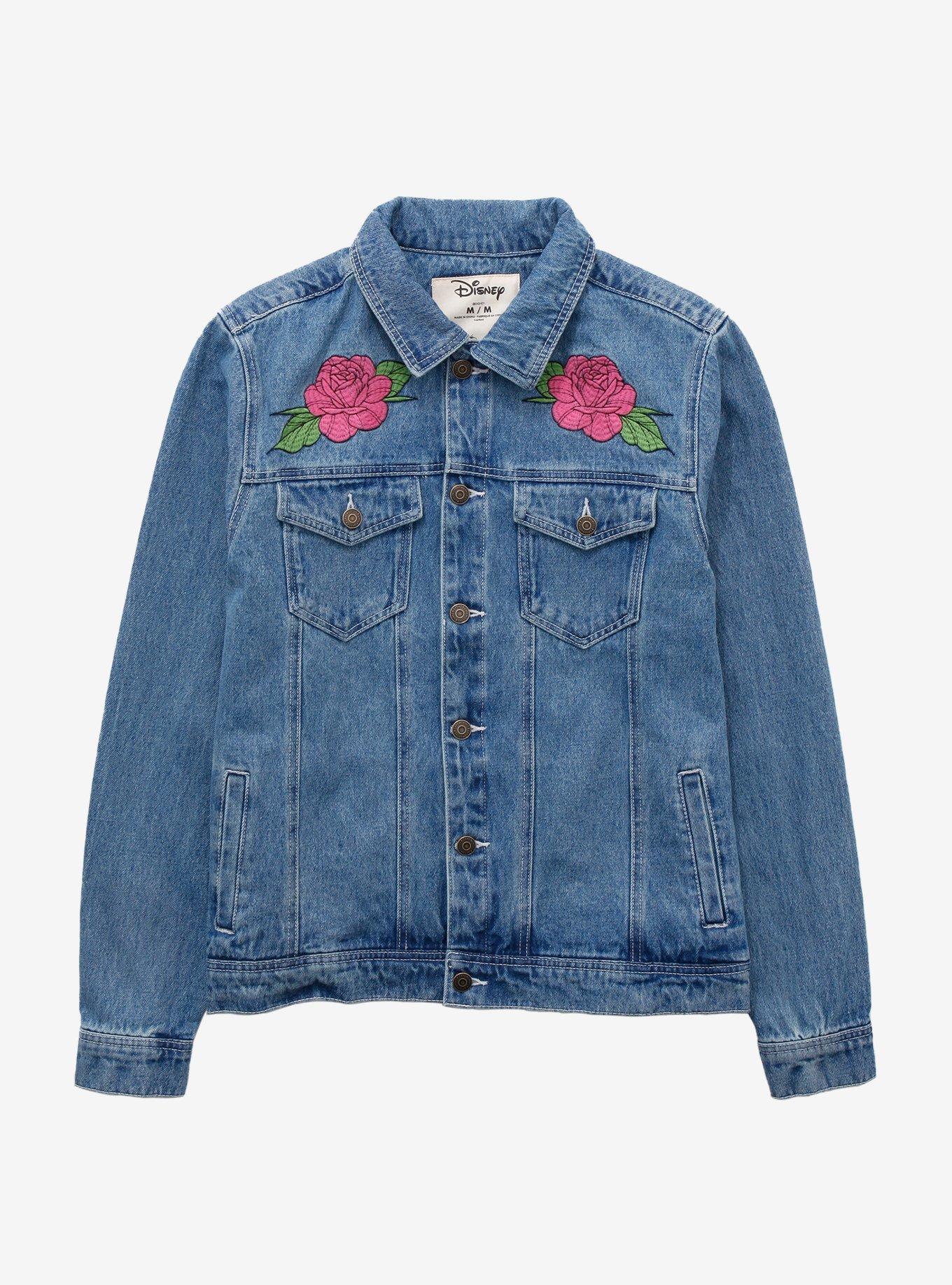 Cakeworthy Disney Beauty and the Beast Roses Denim Jacket, DENIM, hi-res