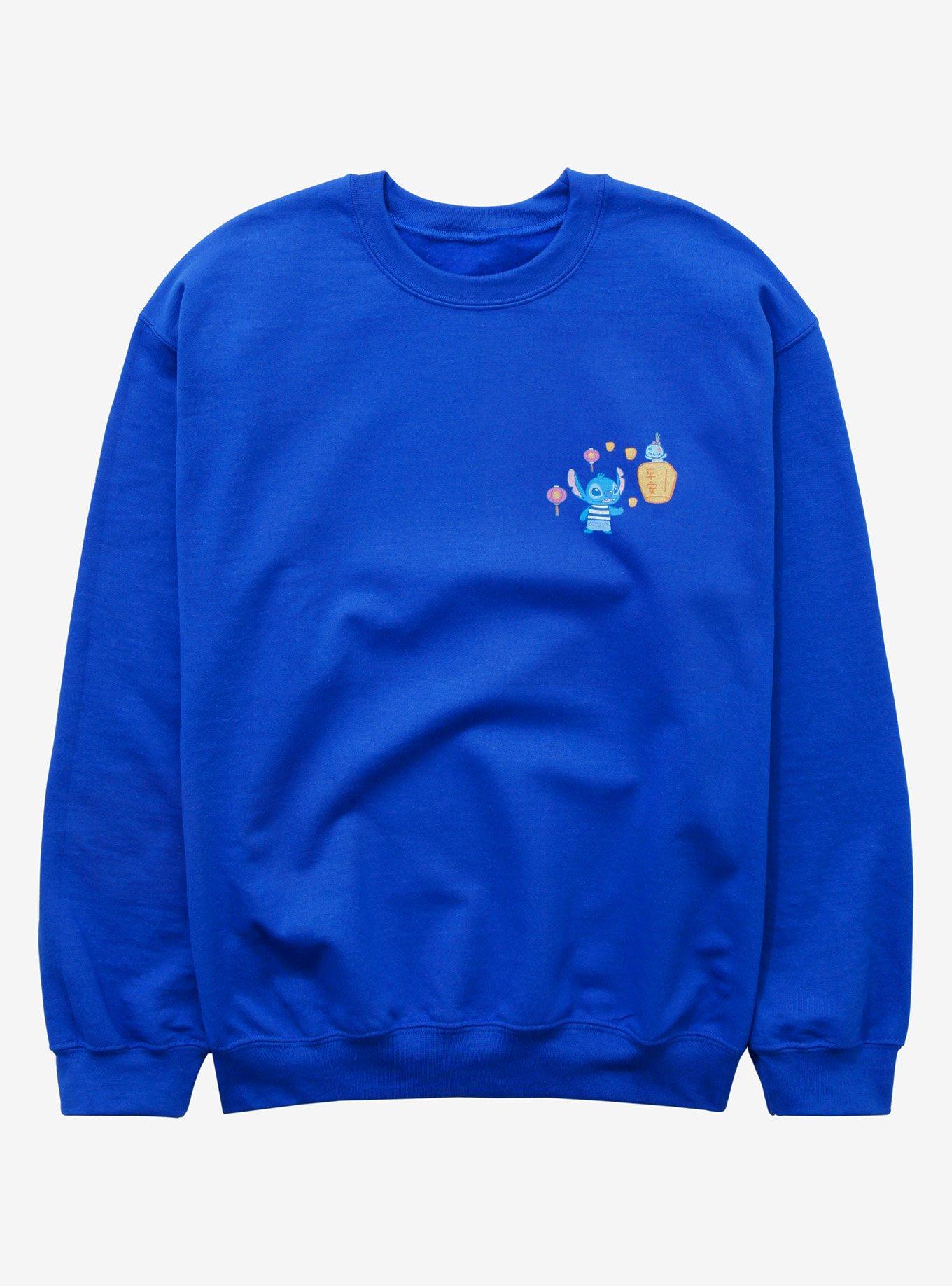 Disney Lilo & Stitch Night Market Crewneck - BoxLunch Exclusive, DARK BLUE, hi-res