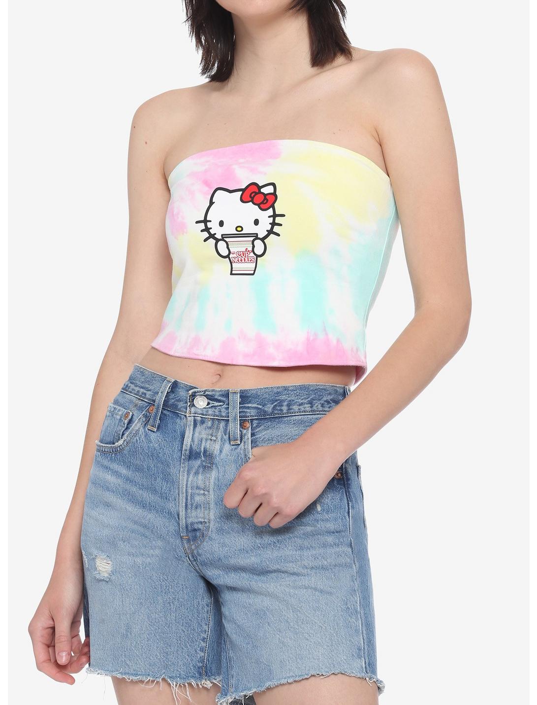 Nissin Cup Noodles X Hello Kitty Rainbow Tie-Dye Girls Tube Top, MULTI, hi-res