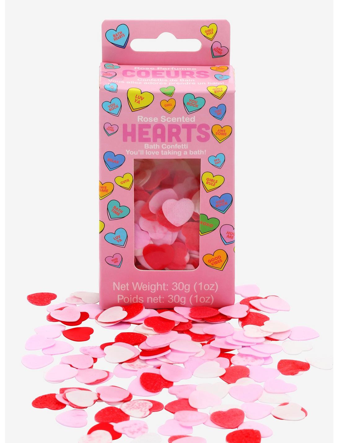 Rose-Scented Hearts Bath Confetti, , hi-res