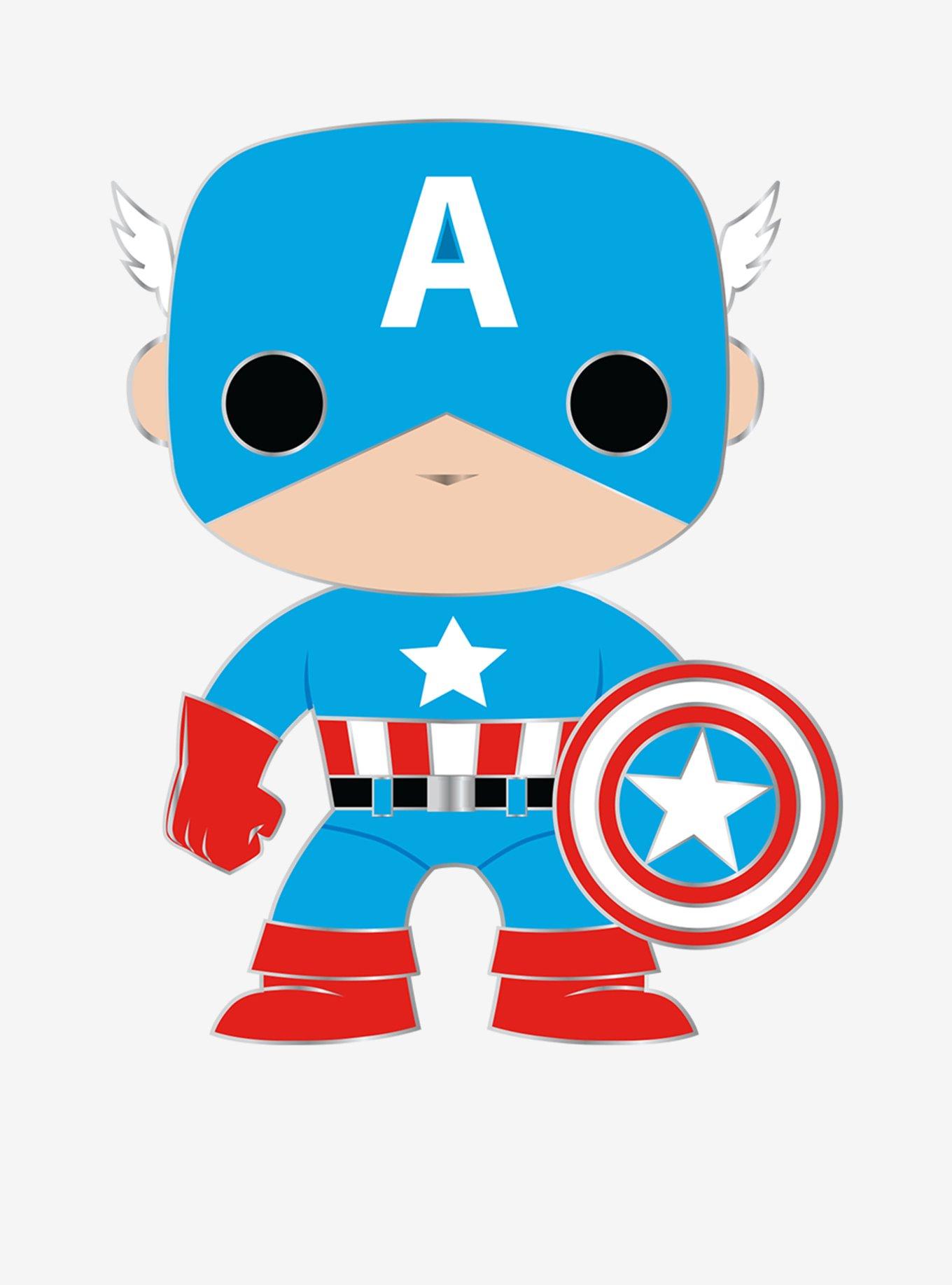 Funko Marvel Pop! Captain America Enamel Pin, , hi-res