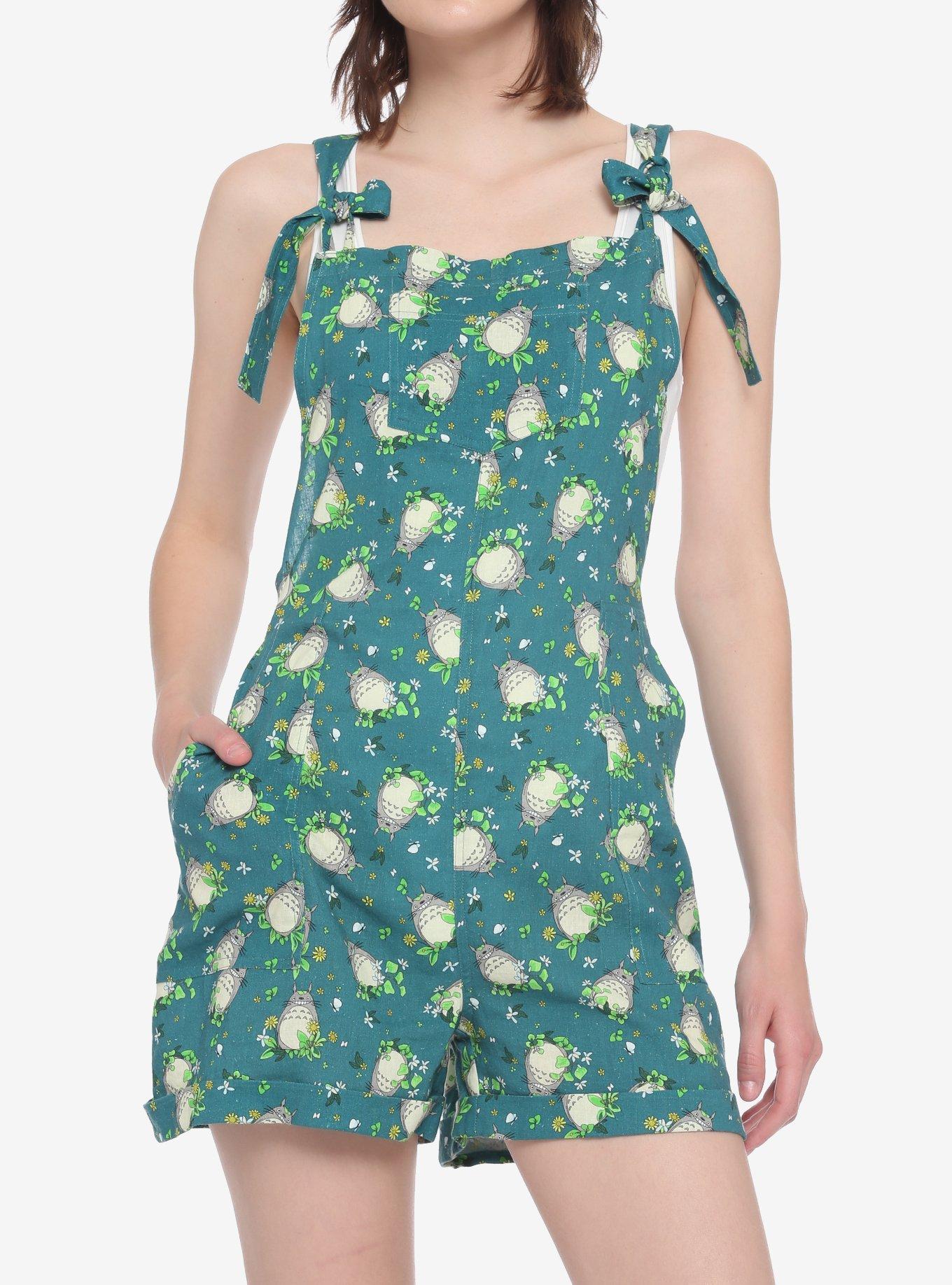 Studio Ghibli My Neighbor Totoro Leaves Tie Linen Shortalls, MULTI, hi-res