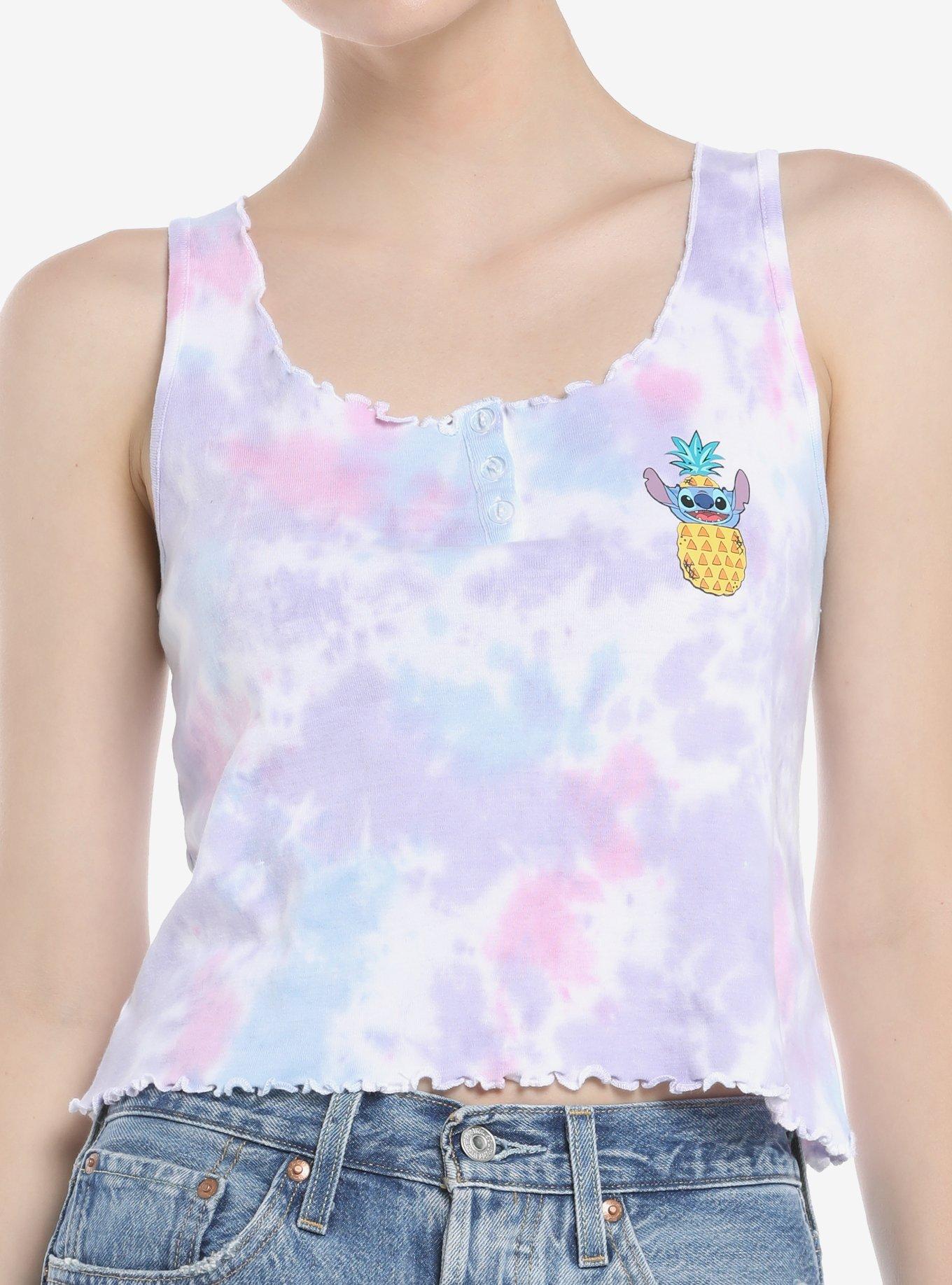 Disney Lilo & Stitch Pineapple Tie-Dye Ruffle Girls Tank Top, MULTI, hi-res