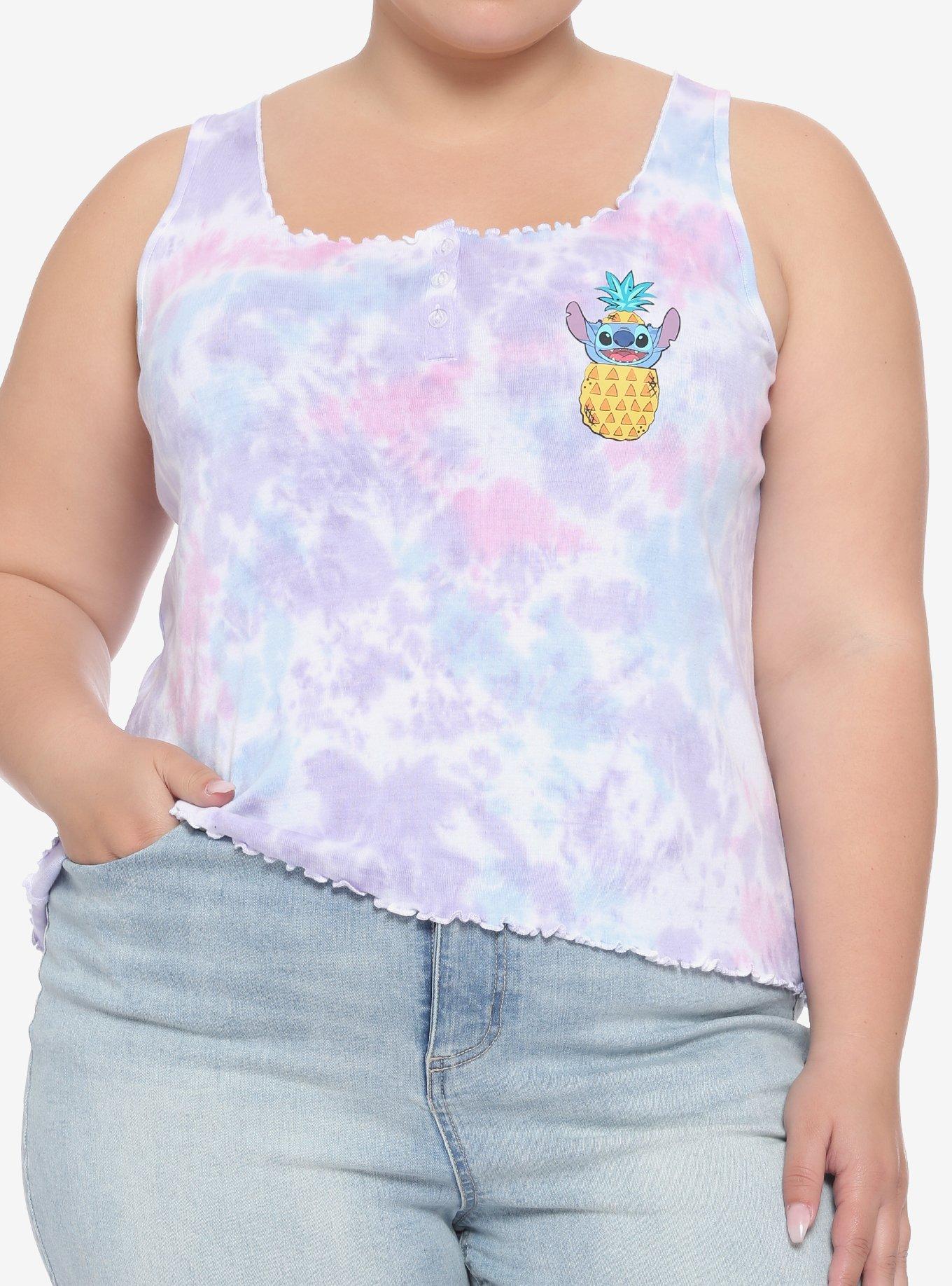 Disney Lilo & Stitch Pineapple Tie-Dye Ruffle Girls Tank Top Plus Size, MULTI, hi-res