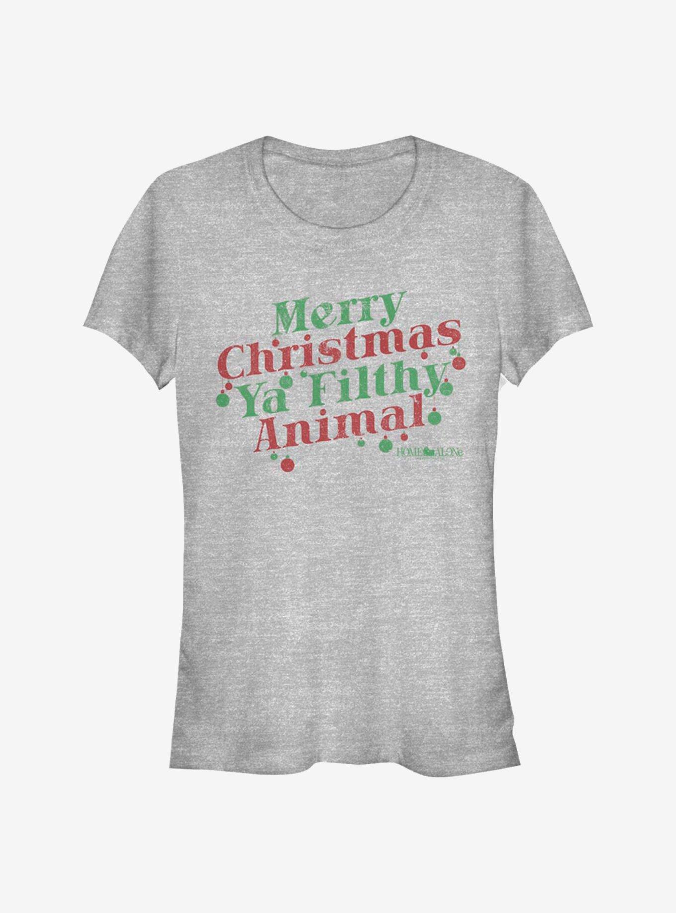 Home Alone Merry Christmas Ya Filthy Animal Girls T-Shirt, ATH HTR, hi-res