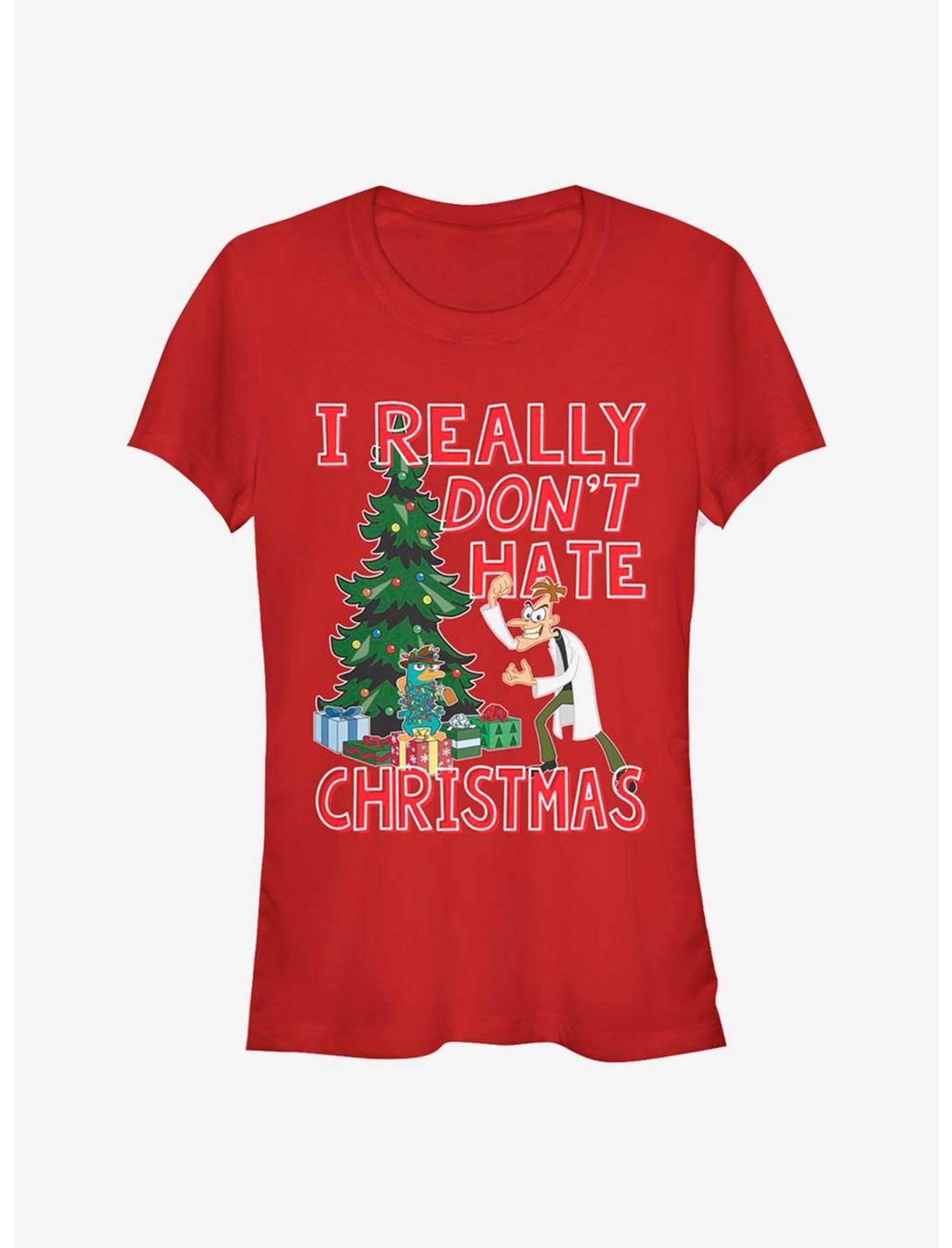 Disney Phineas And Ferb Doof Christmas Girls T-Shirt, RED, hi-res