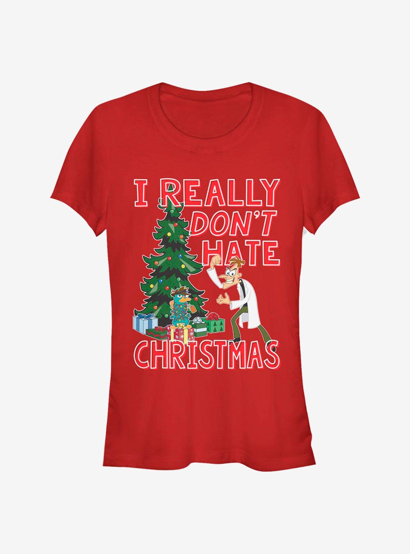 Disney Phineas And Ferb Doof Christmas Girls T-Shirt, RED, hi-res