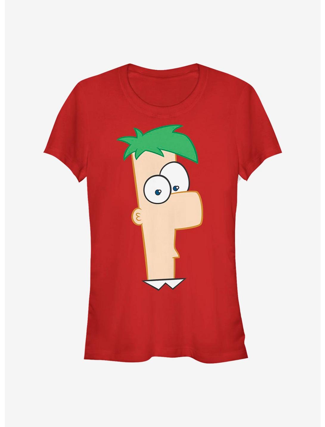 Disney Phineas And Ferb Large Ferb Girls T-Shirt, RED, hi-res