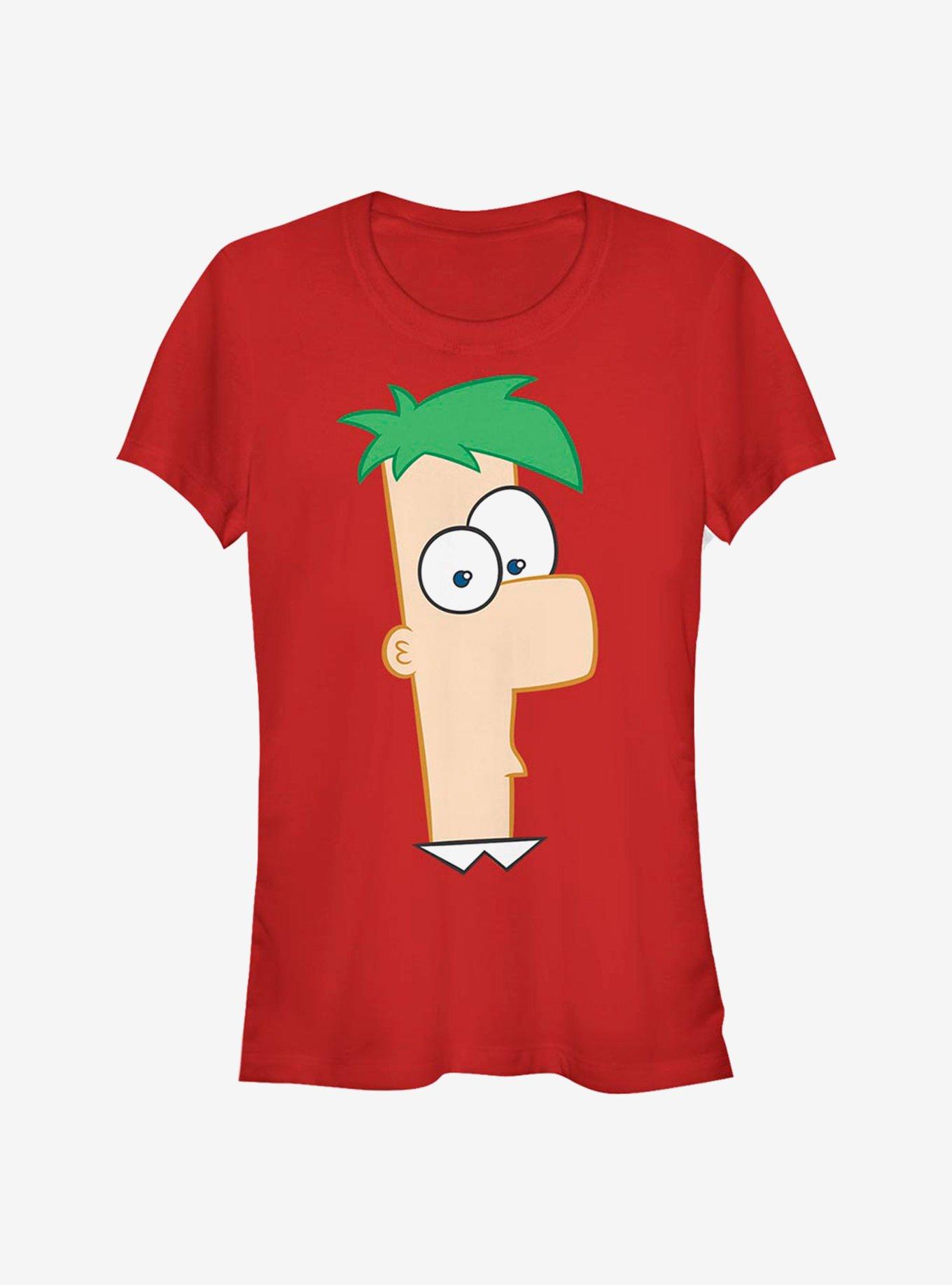 Disney Phineas And Ferb Large Ferb Girls T-Shirt, RED, hi-res