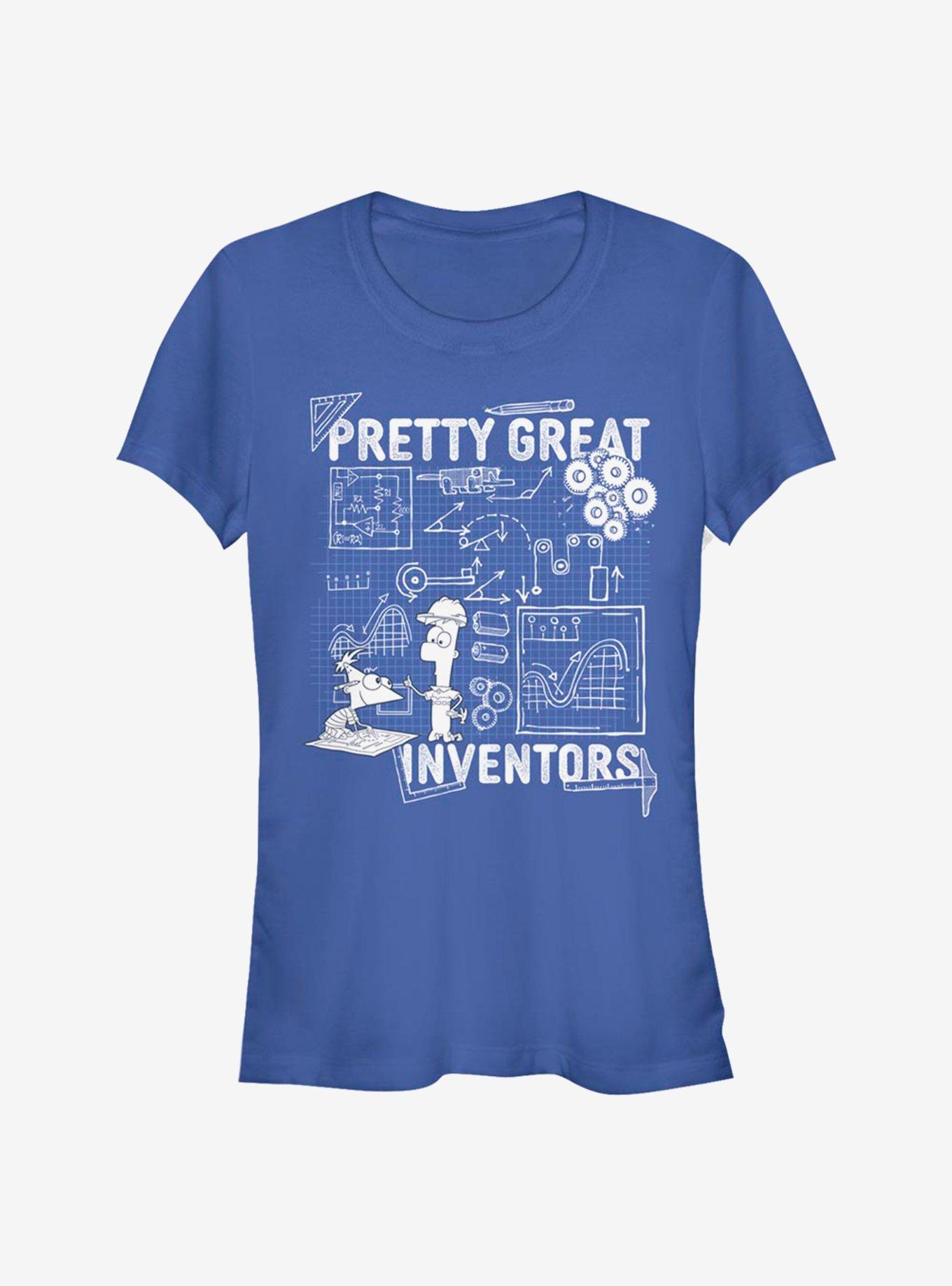 Disney Phineas And Ferb Really Great Inventors Girls T-Shirt, ROYAL, hi-res