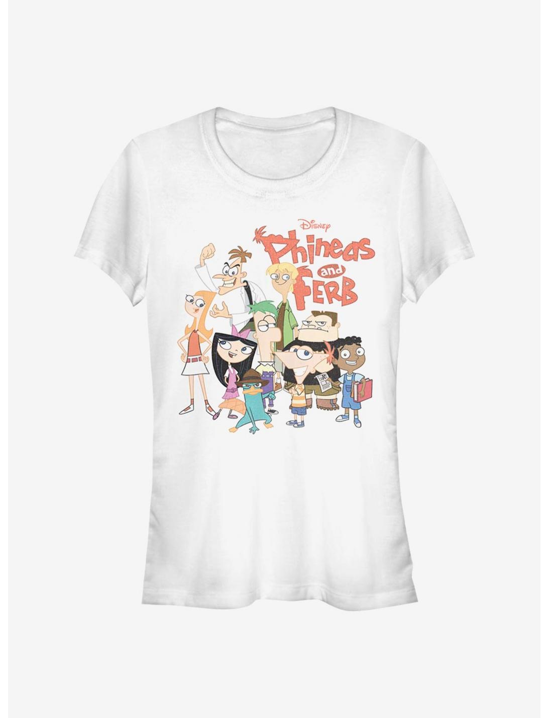 Disney Phineas And Ferb The Group Girls T-Shirt, WHITE, hi-res