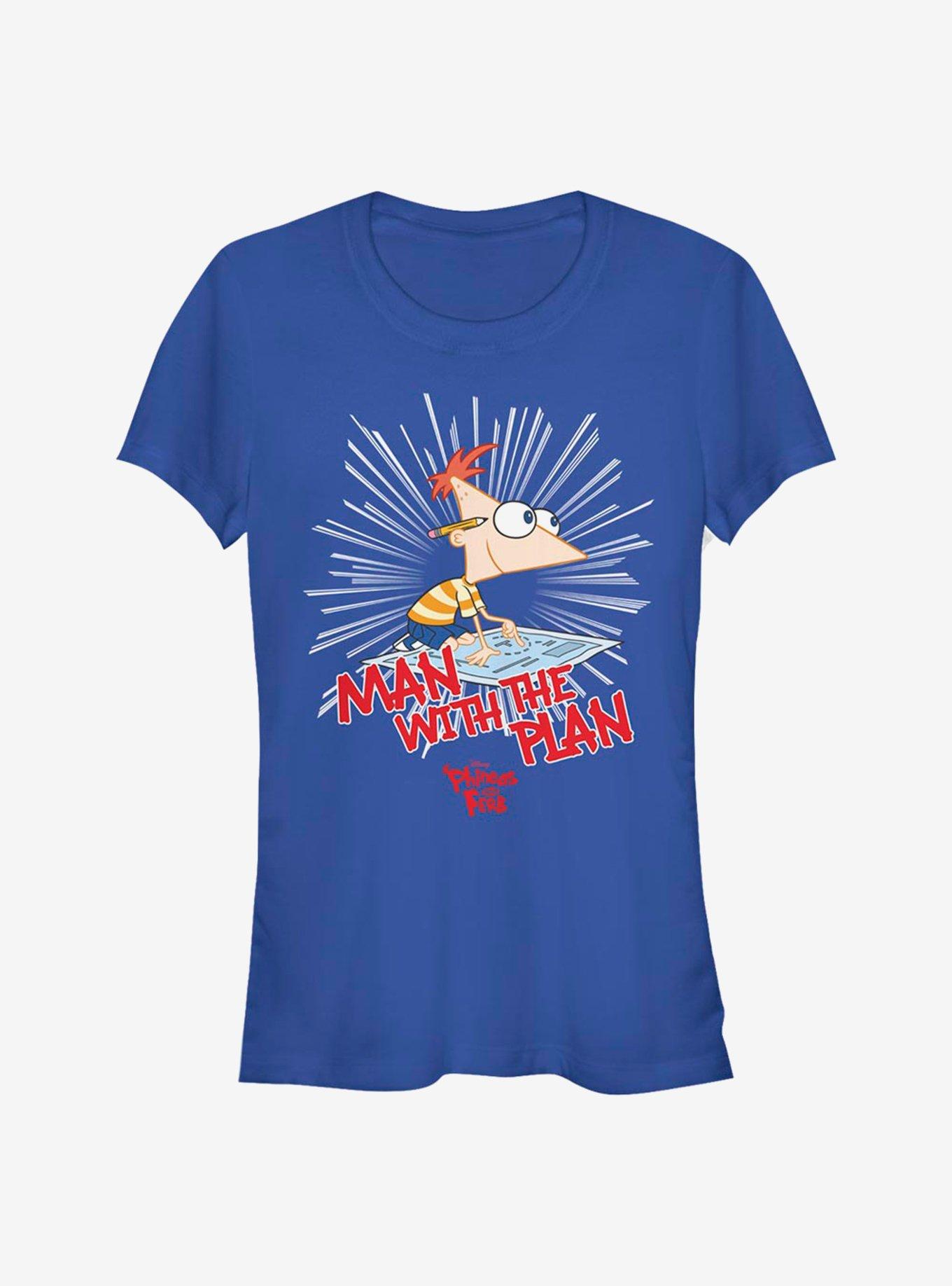 Disney Phineas And Ferb The Plan Man Girls T-Shirt, ROYAL, hi-res