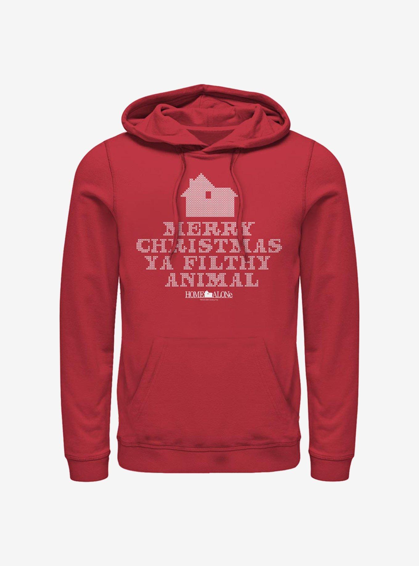 Home Alone Merry Christmas Ya Filthy Animal 8-Bit Hoodie, RED, hi-res