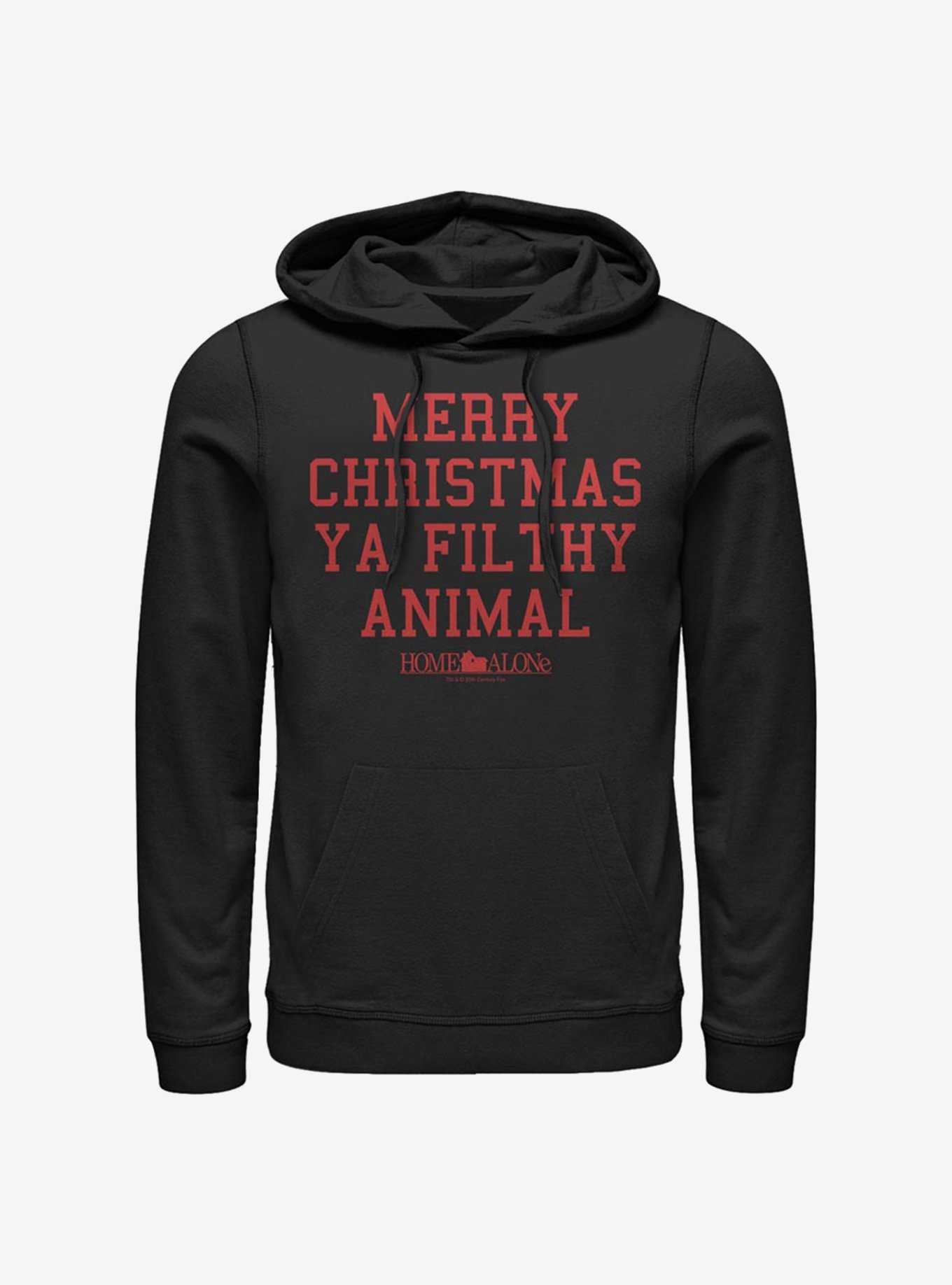 Home Alone Merry Christmas Ya Filthy Animal Text Hoodie, , hi-res