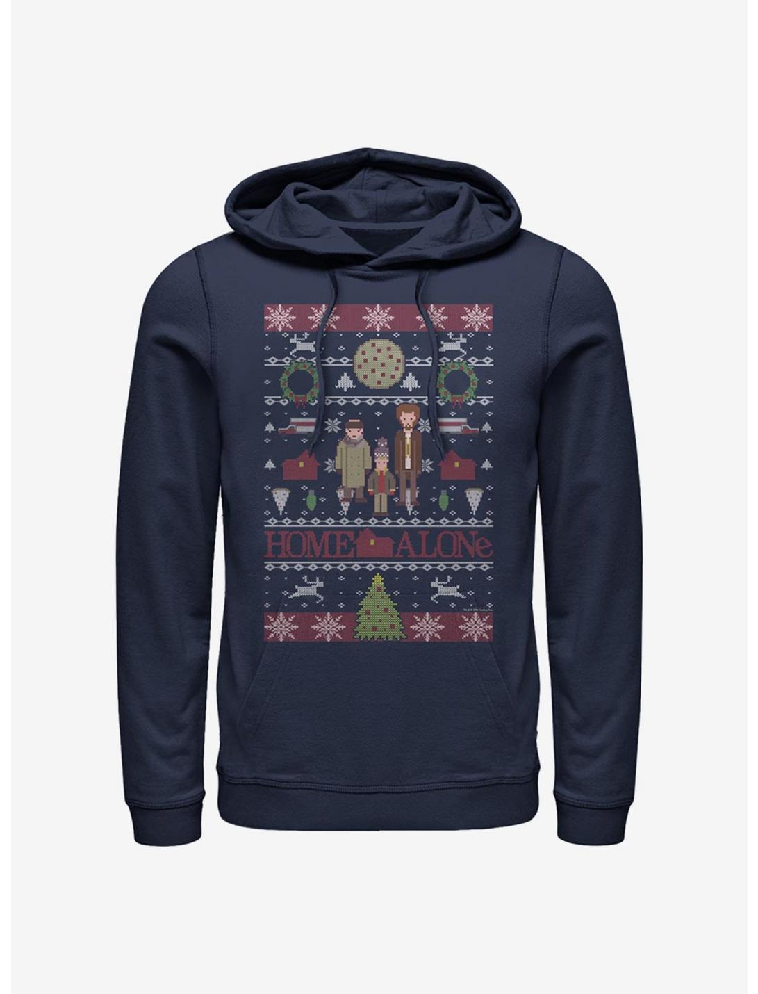 Home Alone Ugly Holiday Hoodie, NAVY, hi-res