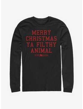 Home Alone Merry Christmas Ya Filthy Animal Text Long-Sleeve T-Shirt, , hi-res