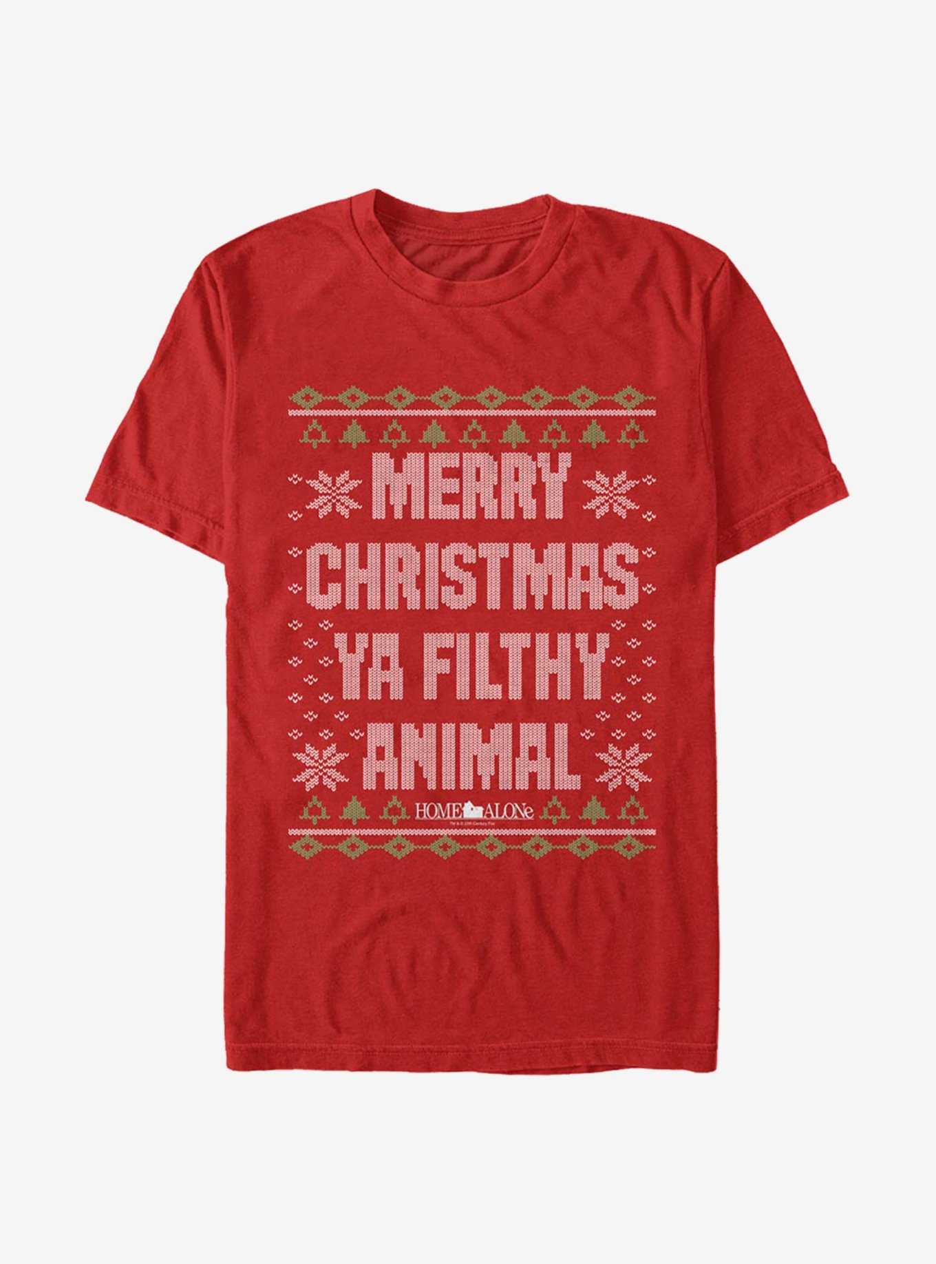Home Alone Merry Christmas Ya Filthy Animal Ugly Holiday T-Shirt - RED ...
