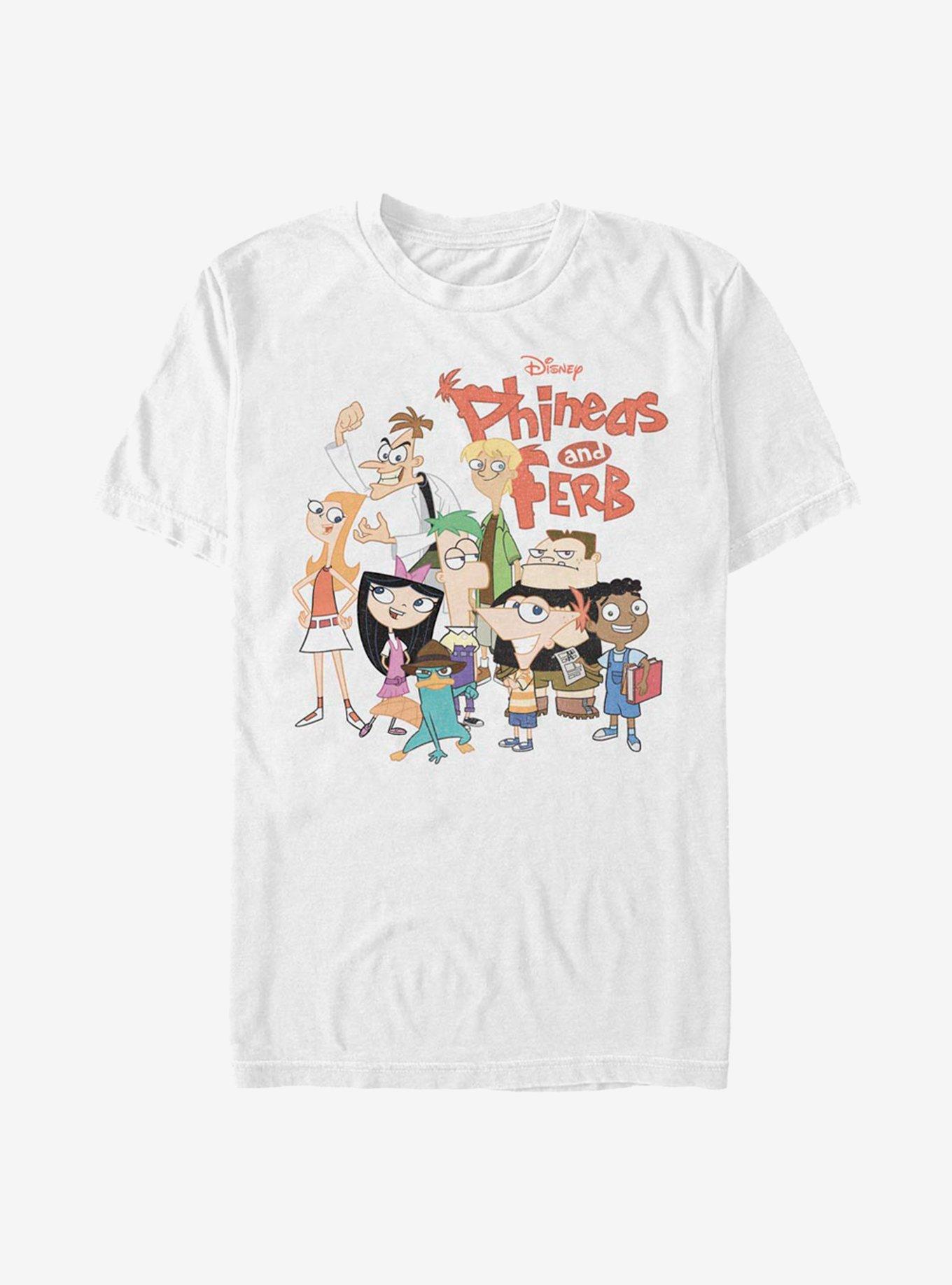 Disney Phineas And Ferb The Group T-Shirt, WHITE, hi-res