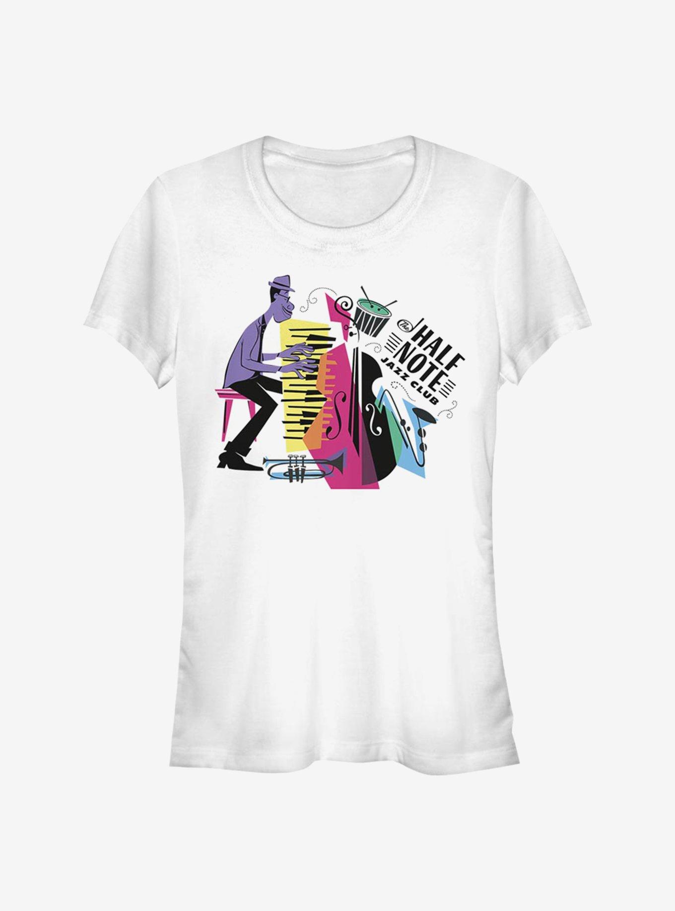 Disney Pixar Soul Half Note Jazz Club Badge Girls T-Shirt, WHITE, hi-res