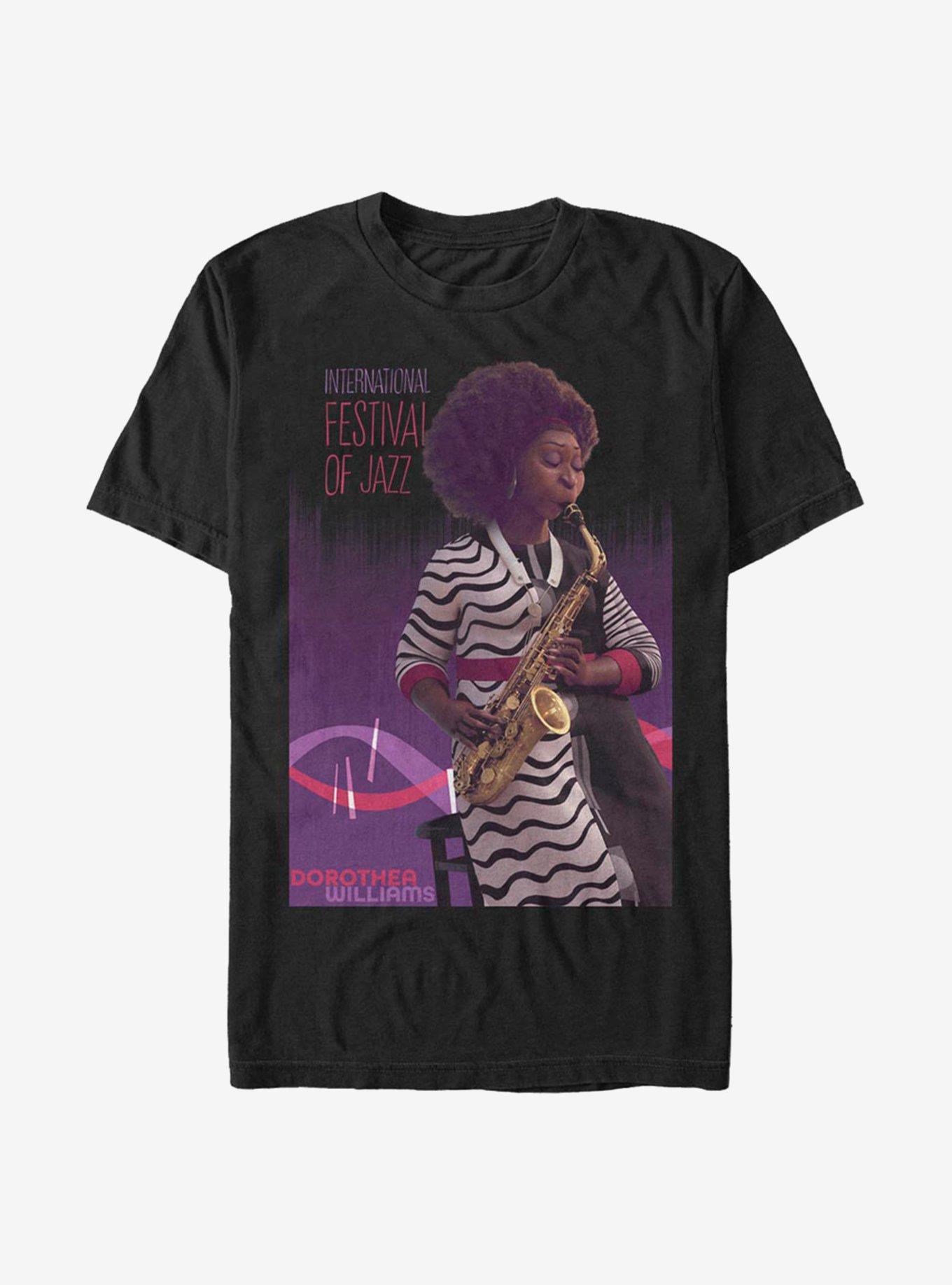 Disney Pixar Soul Dorothea On Sax T-Shirt, BLACK, hi-res