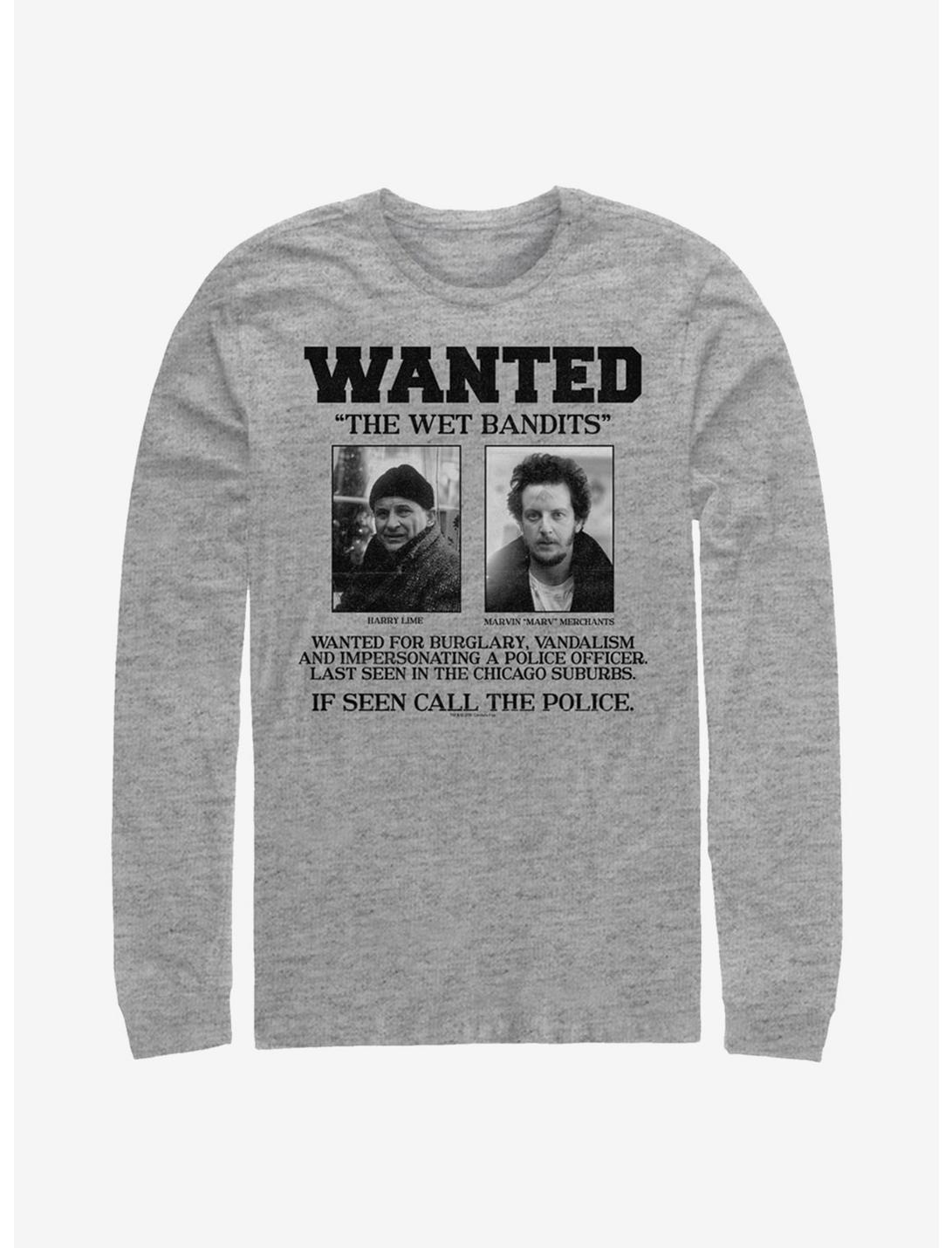 Home Alone Wet Bandits Wanted Poster Long-Sleeve T-Shirt, ATH HTR, hi-res