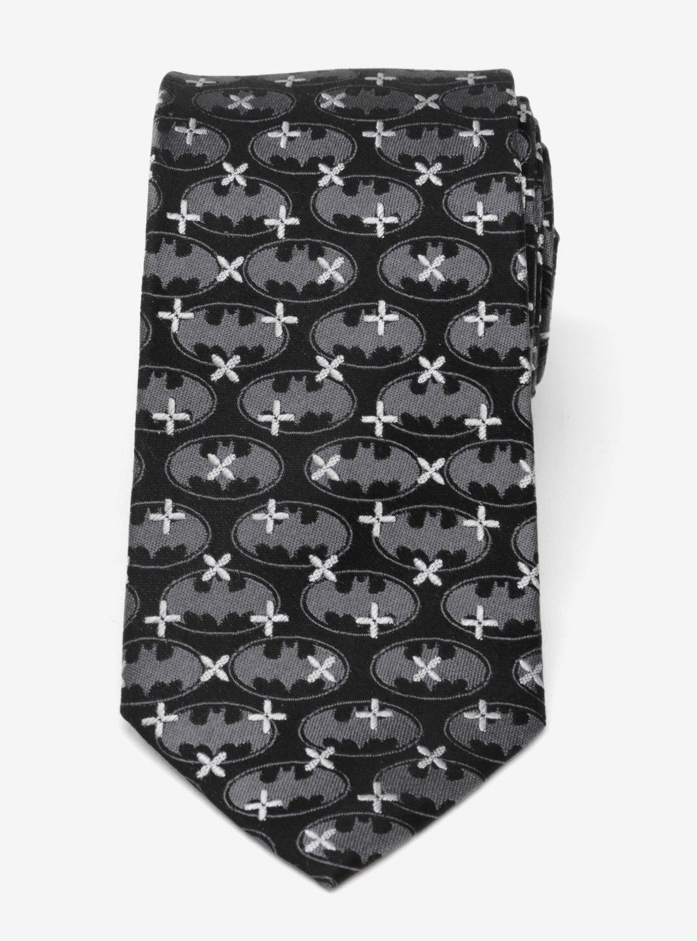 DC Comics Batman Cross Black Silk Tie, , hi-res