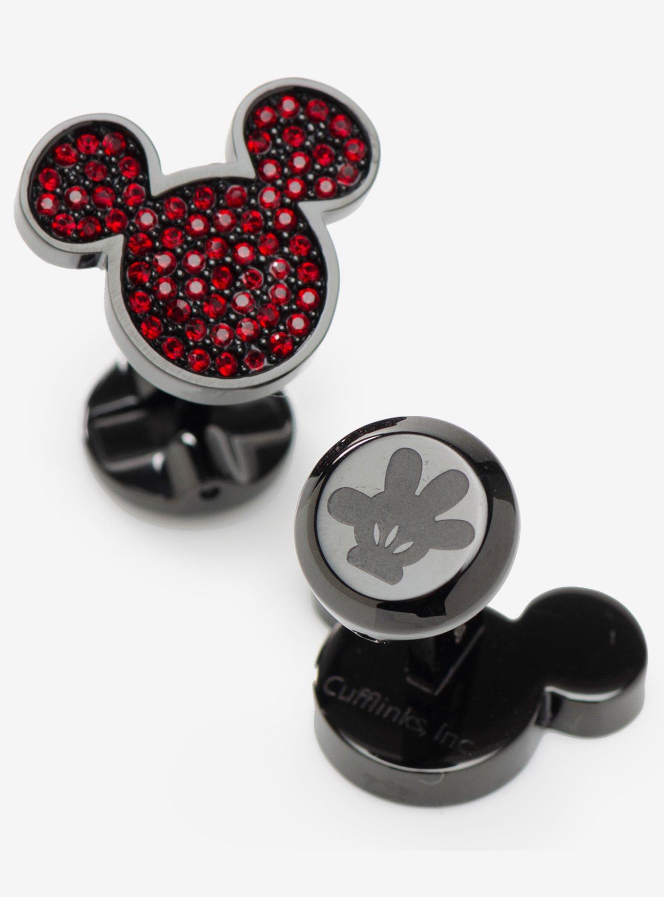 Disney Mickey Mouse Maroon Crystal Cufflinks