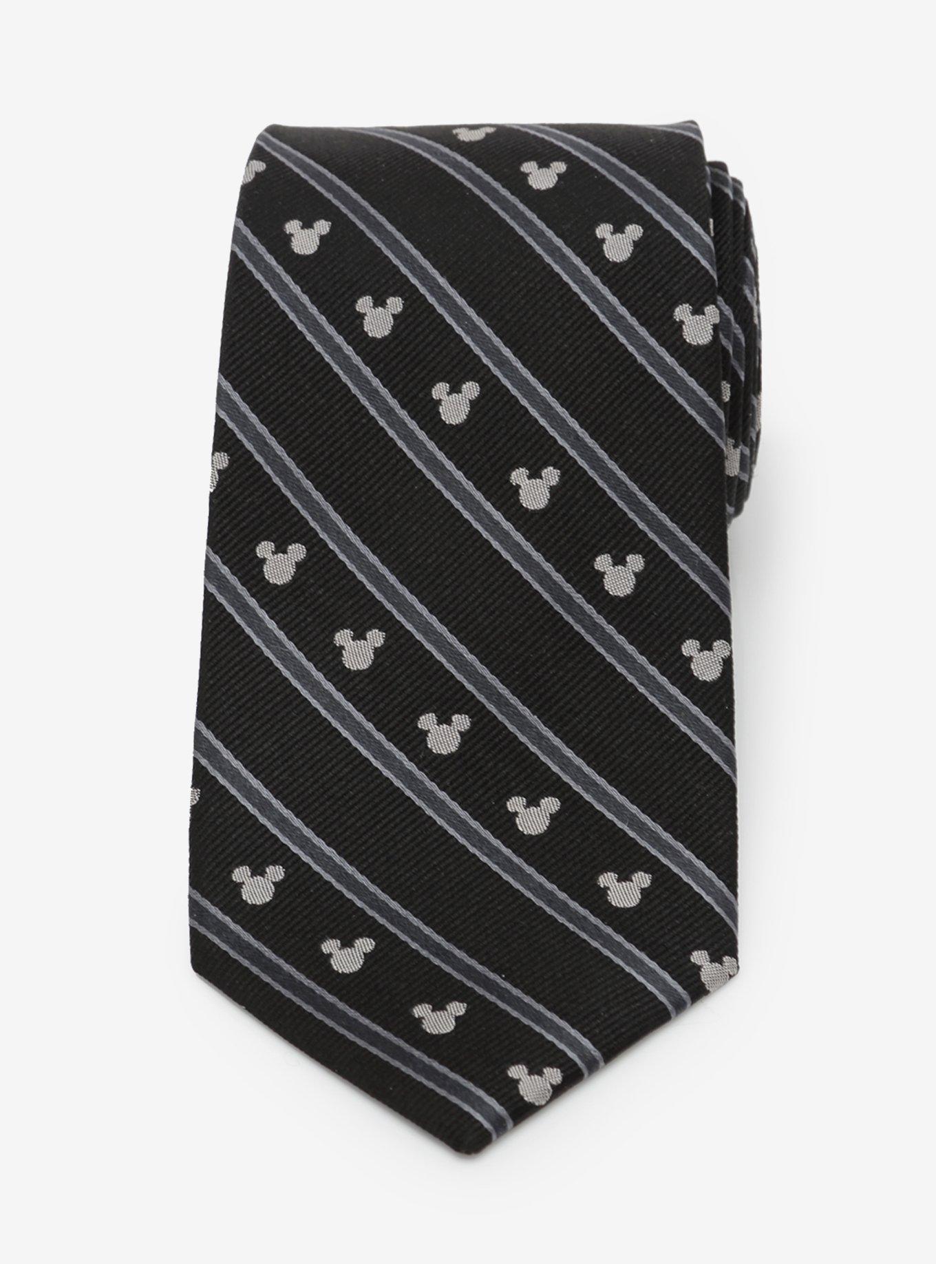 Disney Mickey Mouse Stripe Black Tie, , hi-res