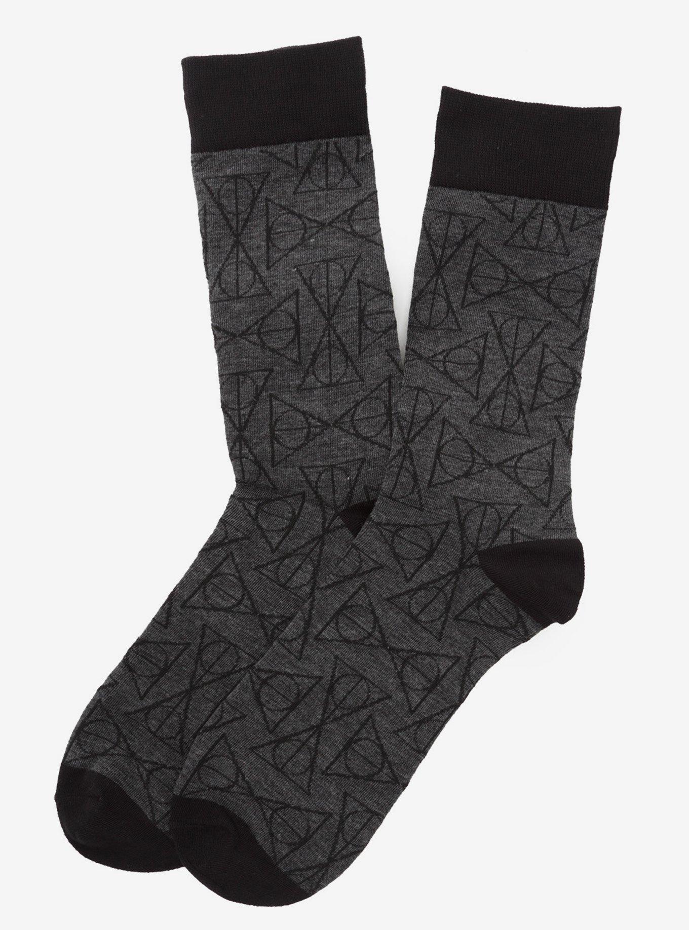 Harry Potter Deathly Hallows Black Socks, , hi-res