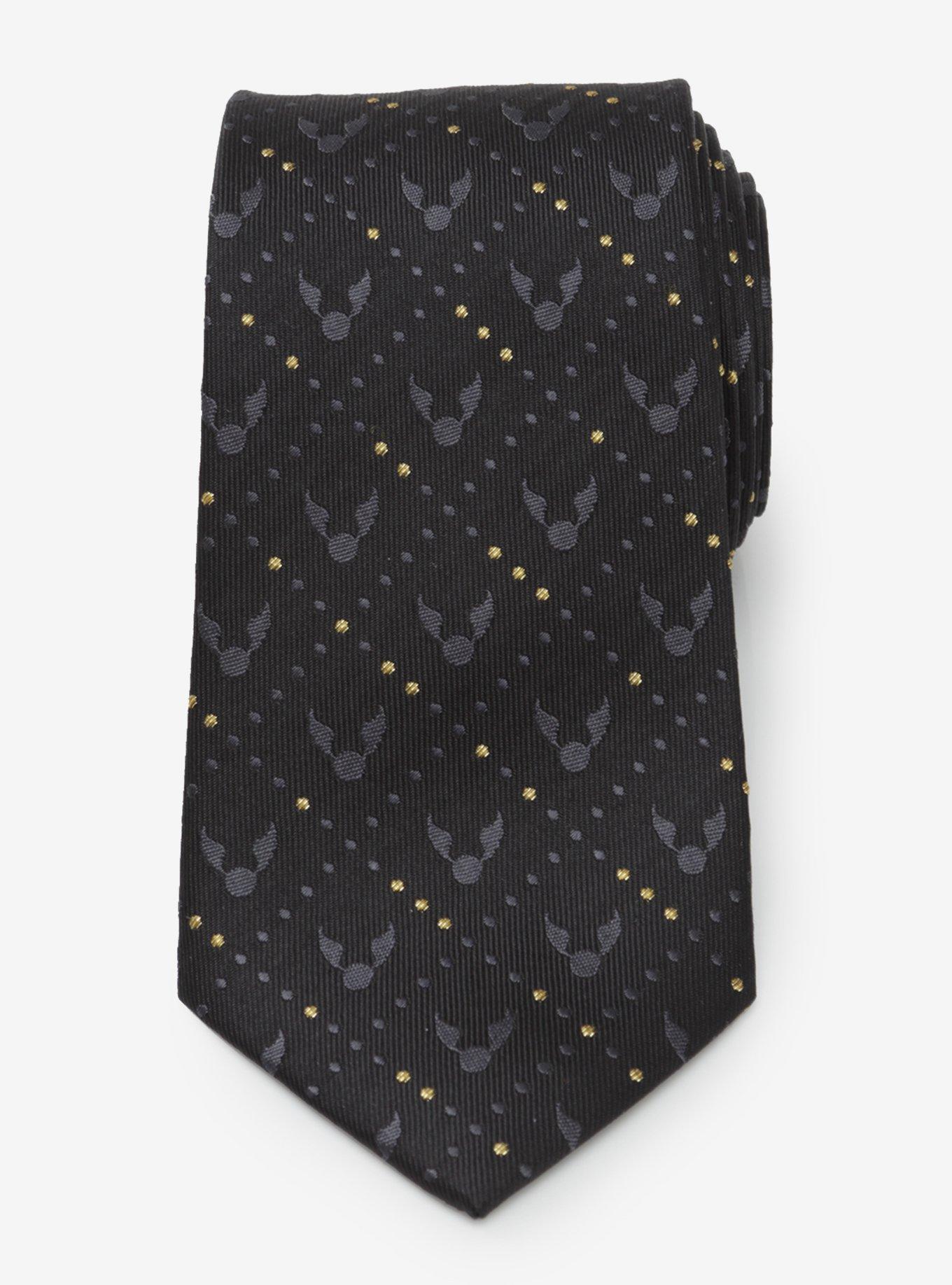 Harry Potter Golden Snitch Black Silk Tie, , hi-res