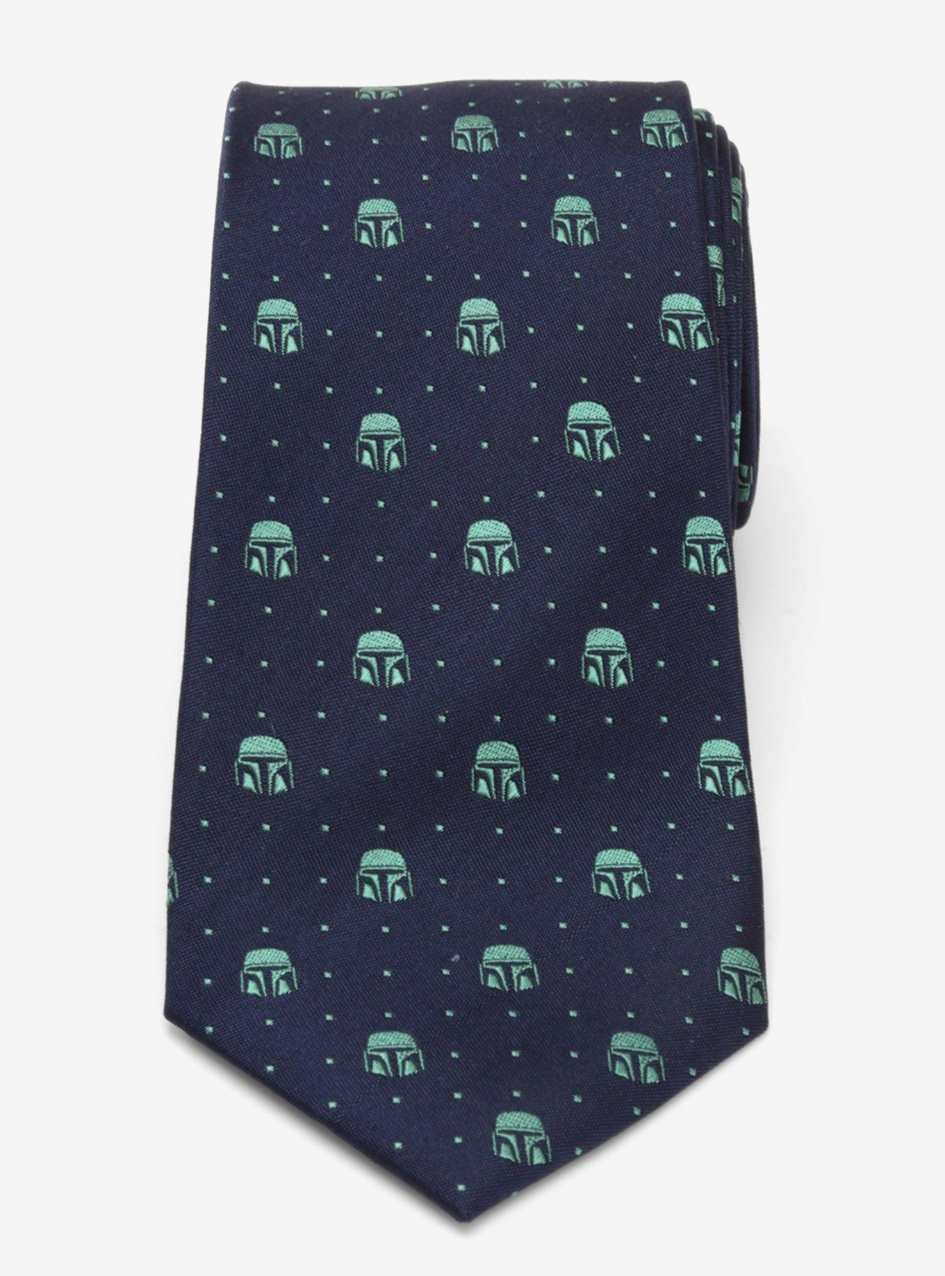 Star Wars Mandalorian Helmet Dotted Navy Tie, , hi-res