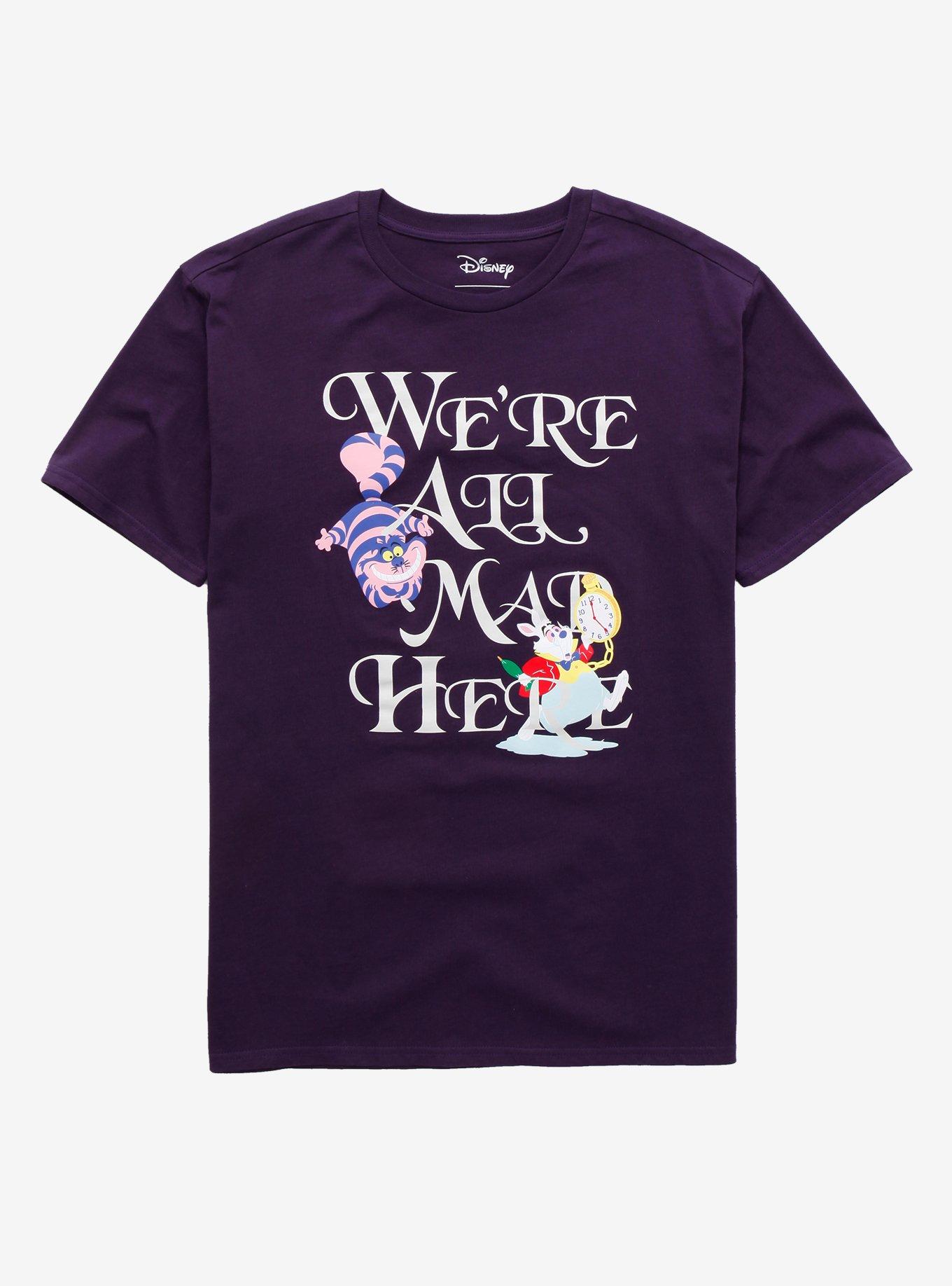 Our Universe Disney Alice in Wonderland We're All Mad Here T-Shirt, PURPLE, hi-res