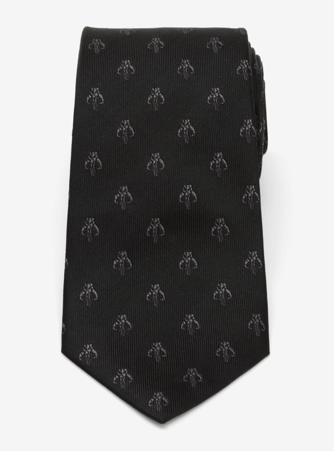 Star Wars Mandalorian Black Silk Tie, , hi-res