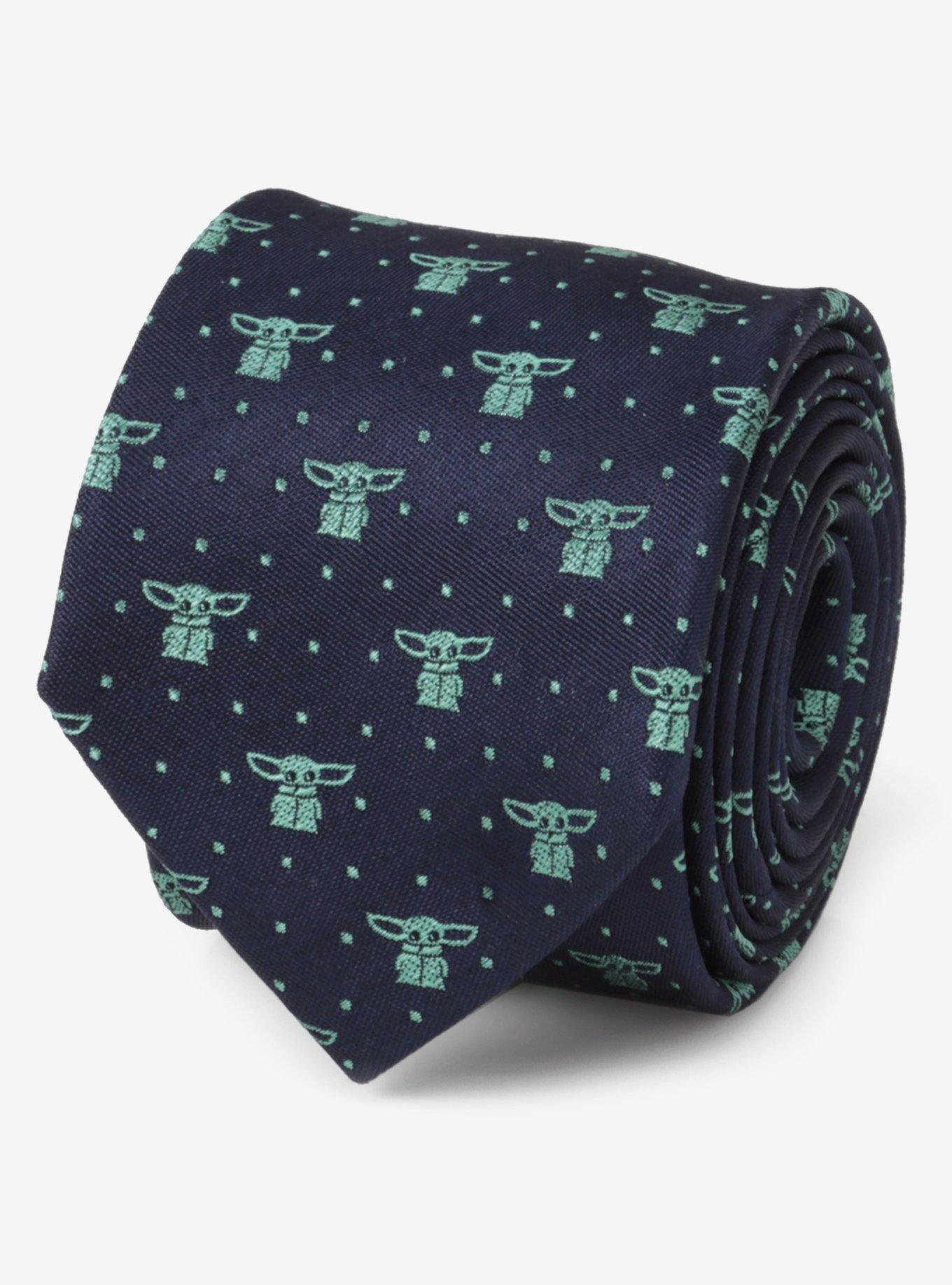 Star Wars The Mandalorian The Child Dotted Navy Youth Tie, , hi-res