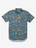 Disney Winnie the Pooh Pooh & Friends Allover Print Woven Button-Up - BoxLunch Exclusive, OLIVE, hi-res