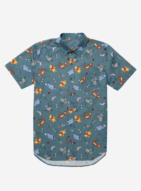 Disney Winnie the Pooh Pooh & Friends Allover Print Woven Button-Up ...