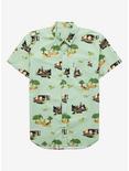 Disney Pixar Up Scenic Paradise Falls Woven Button-Up - BoxLunch Exclusive, OLIVE, hi-res
