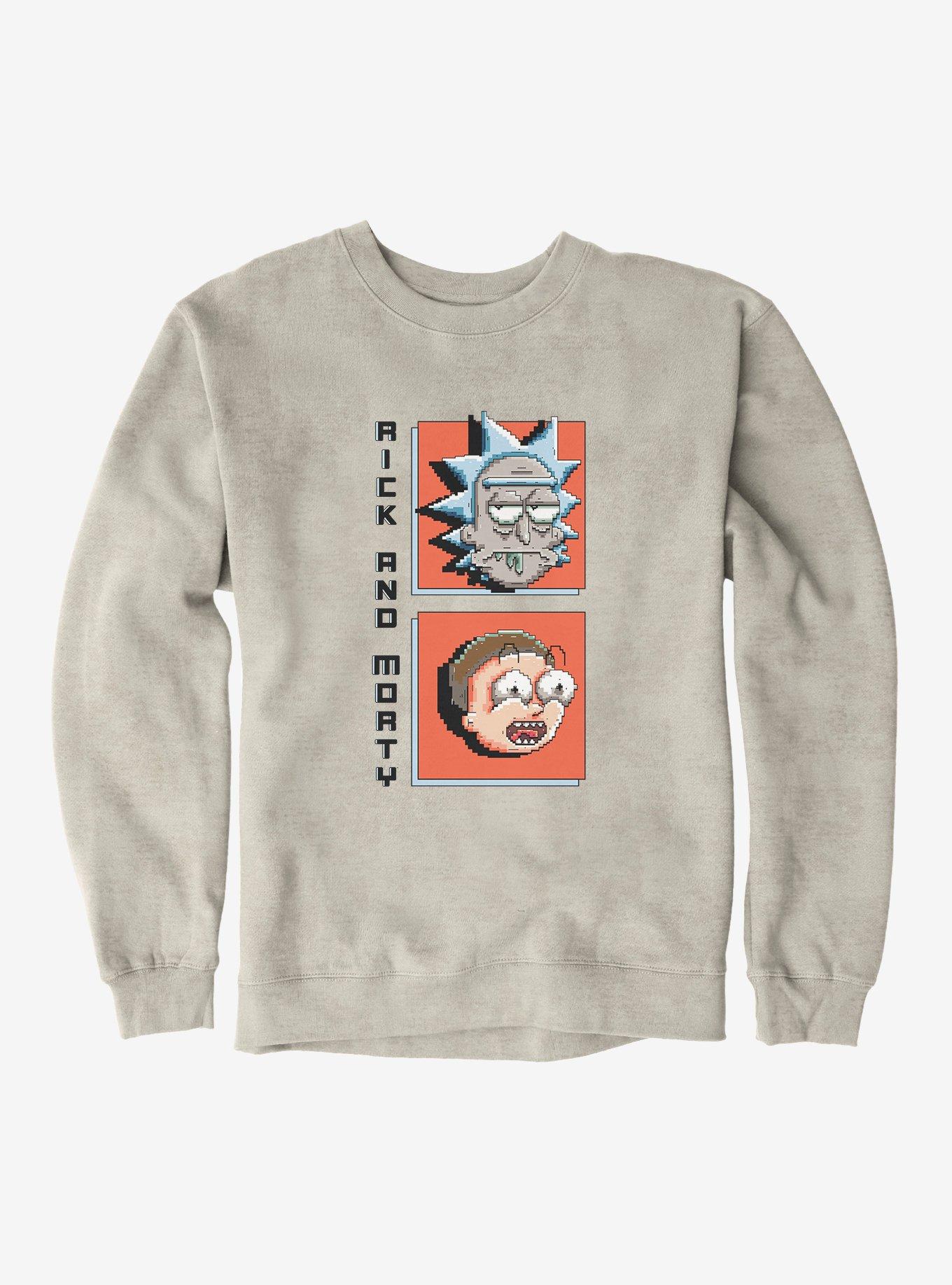 Rick And Morty Pixel Faces Sweatshirt, , hi-res