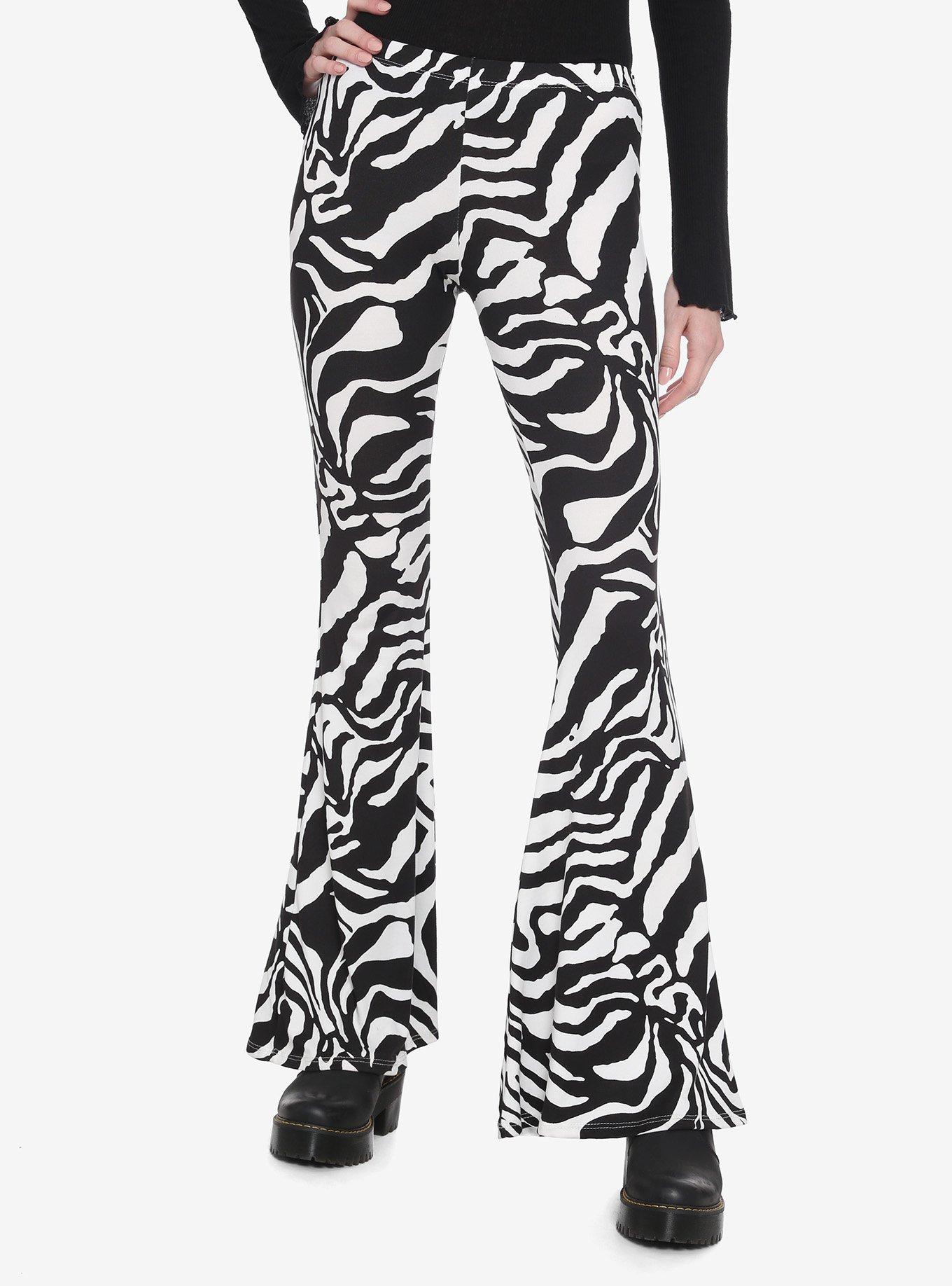 zebra flared leggings